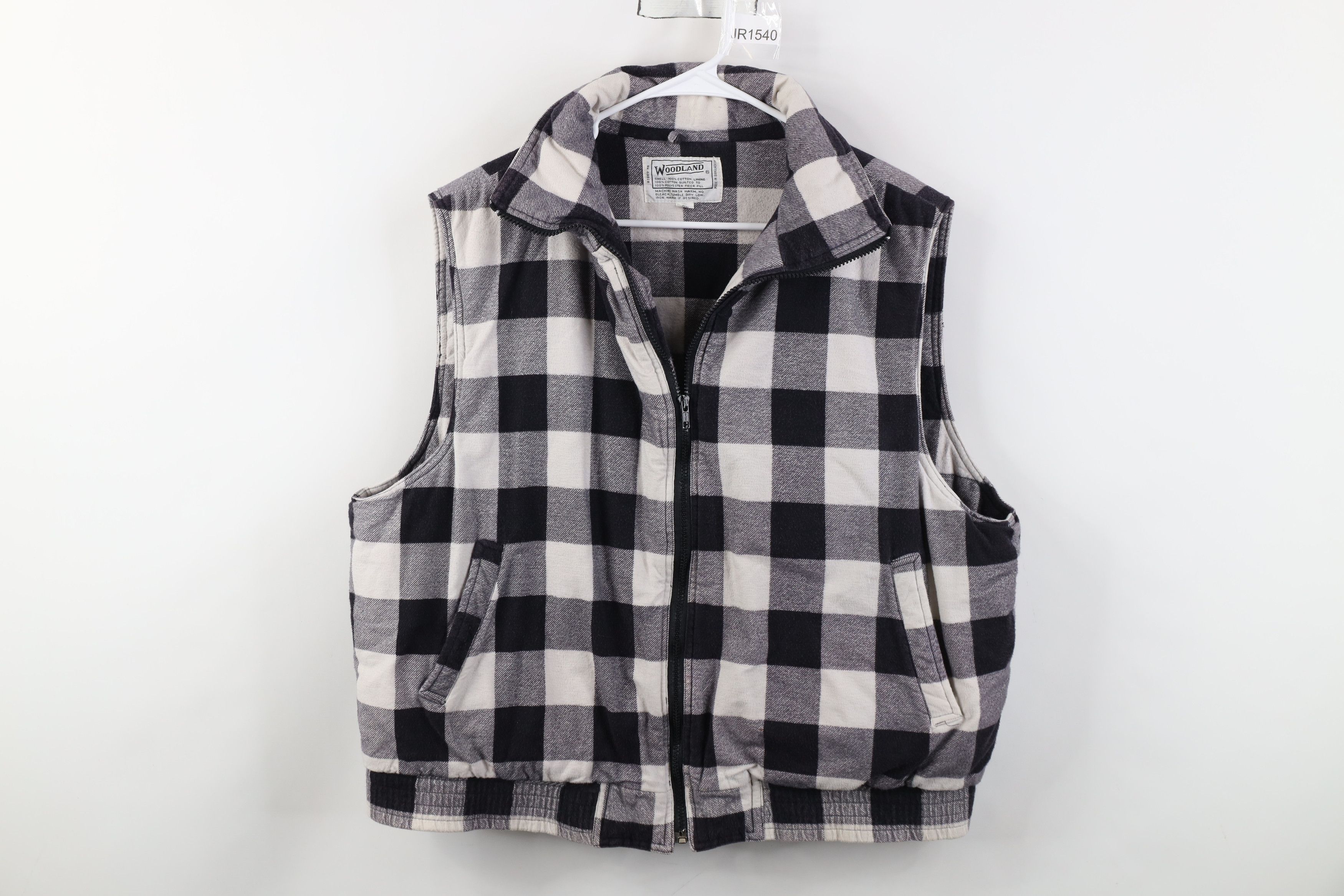 Vintage Vintage 90s Streetwear Full Zip Puffer Vest Jacket Plaid Size US XL / EU 56 / 4 - 1 Thumbnail