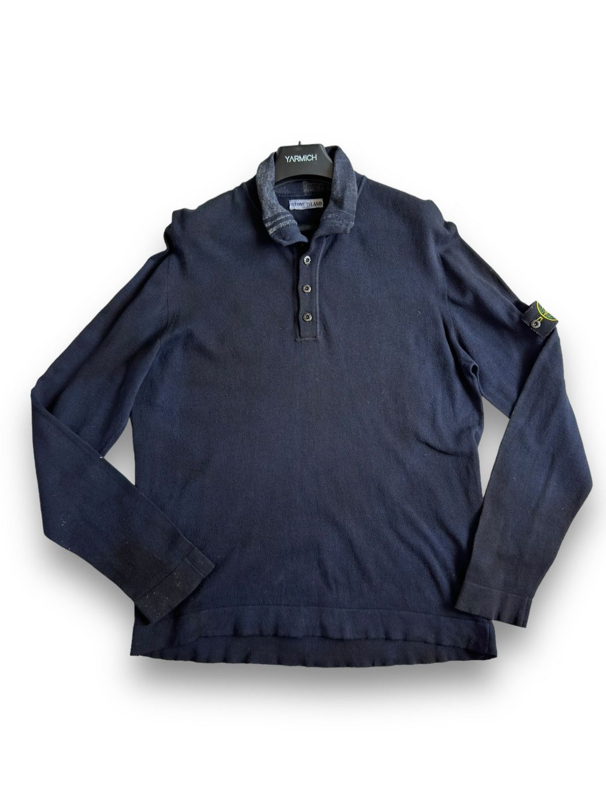 Stone Island Vintage 1988 Stone Island Buttoned Collared Sweater Faded Size US XL / EU 56 / 4 - 1 Thumbnail