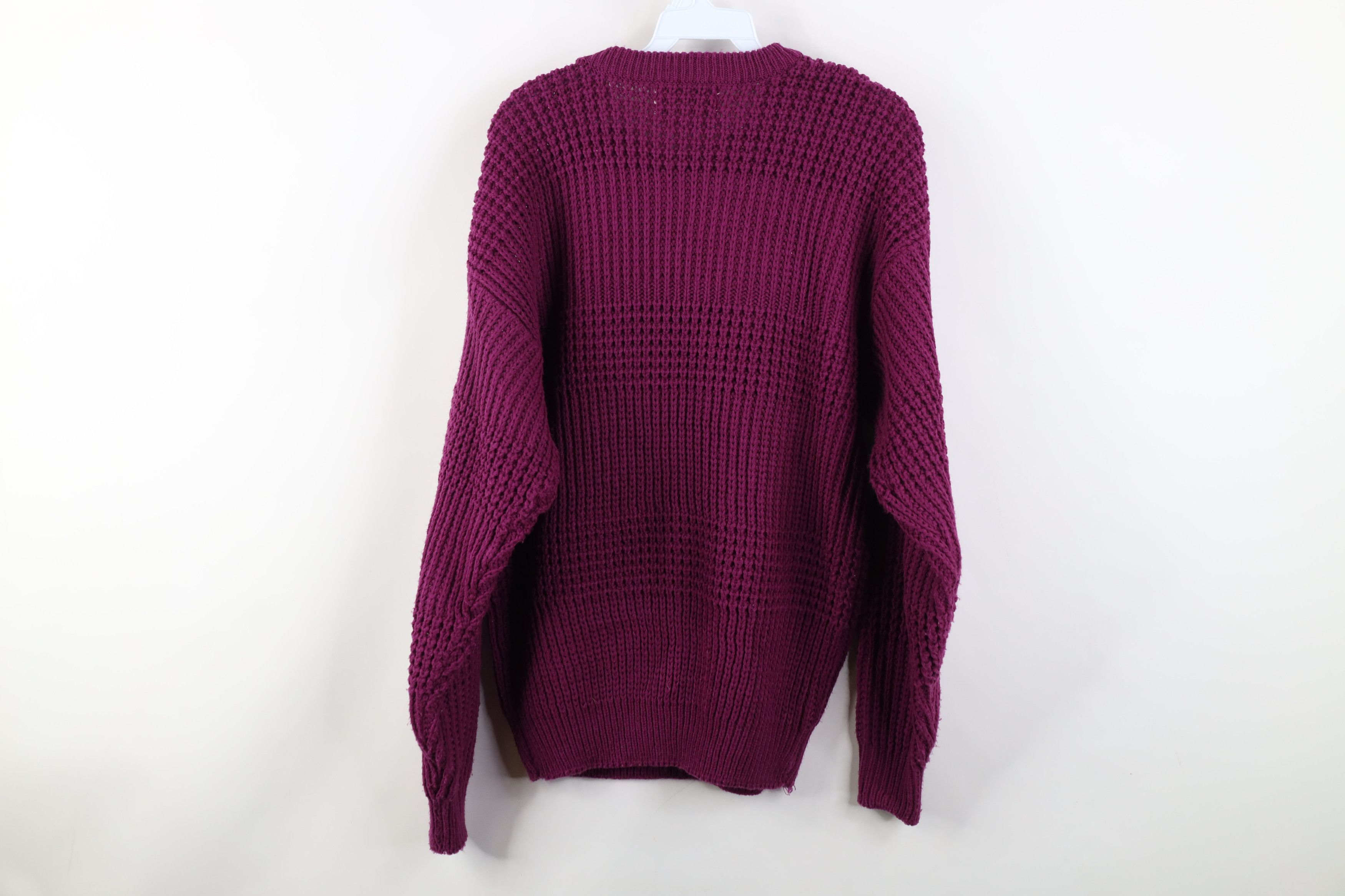 Vintage Vintage 90s Streetwear Ribbed Knit Crewneck Sweater Purple Size US M / EU 48-50 / 2 - 8 Thumbnail