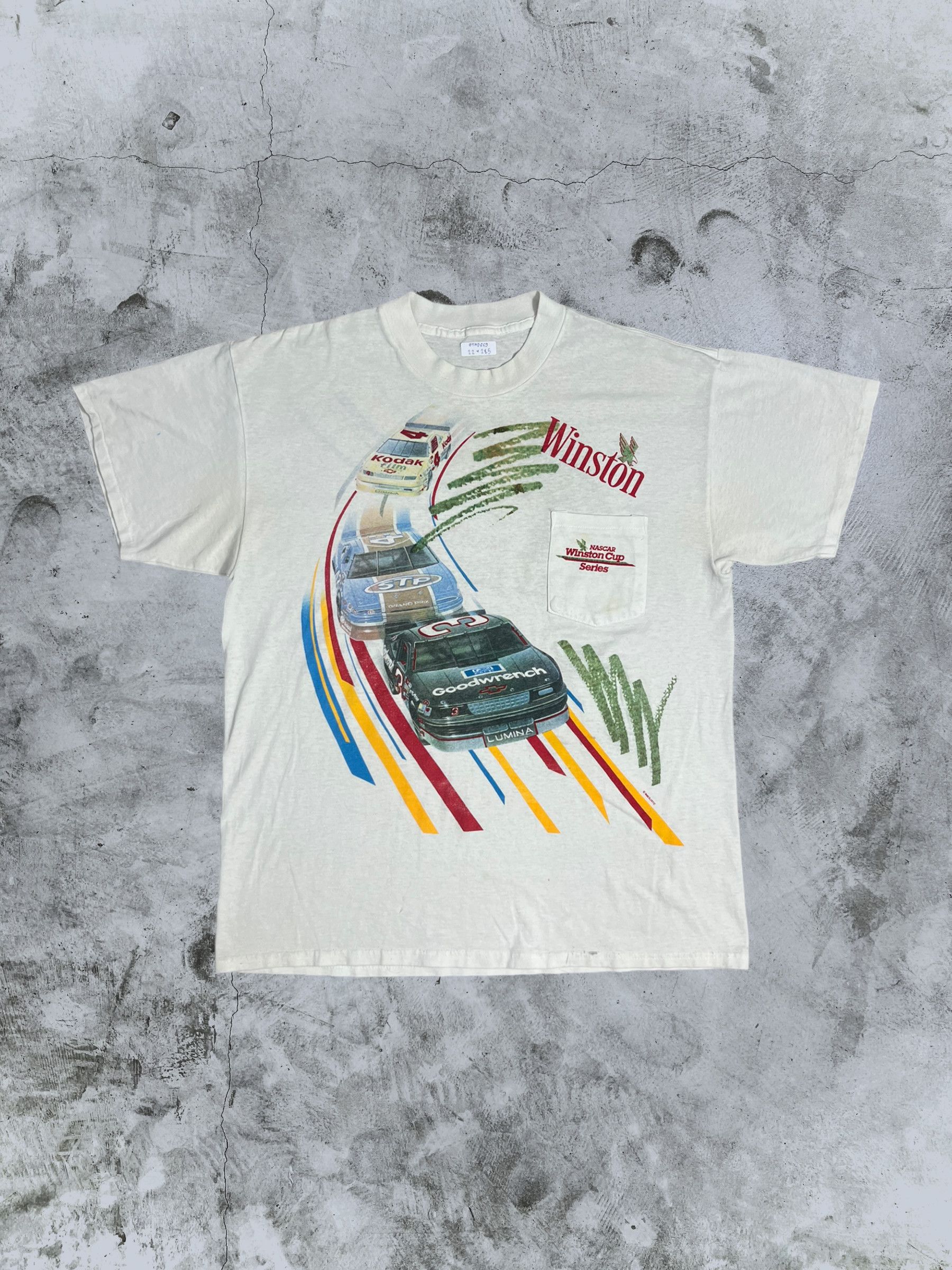 NASCAR Vintage 90s Nascar Winston Cup Series Pocket Tee GTMD669 Size US XL / EU 56 / 4 - 1 Thumbnail