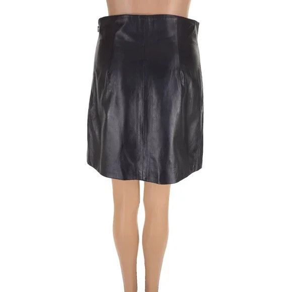 Sandro Sandro Gansia Button-Embellished Striped Leather Mini Skirt Size 28" / US 6 / IT 42 - 9 Thumbnail