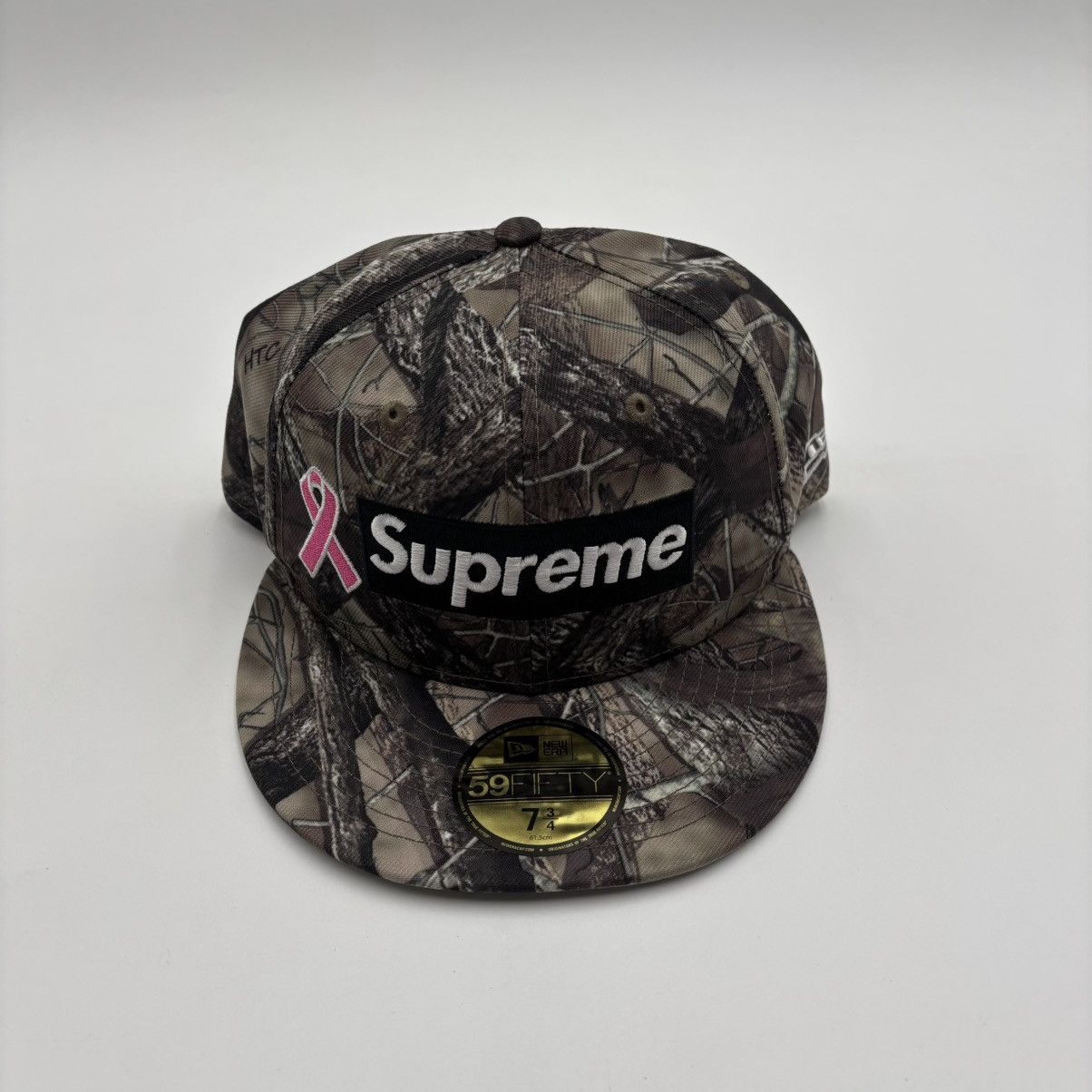 Supreme New Era Breast Cancer Box Logo FittedCamo Size 7 3/4