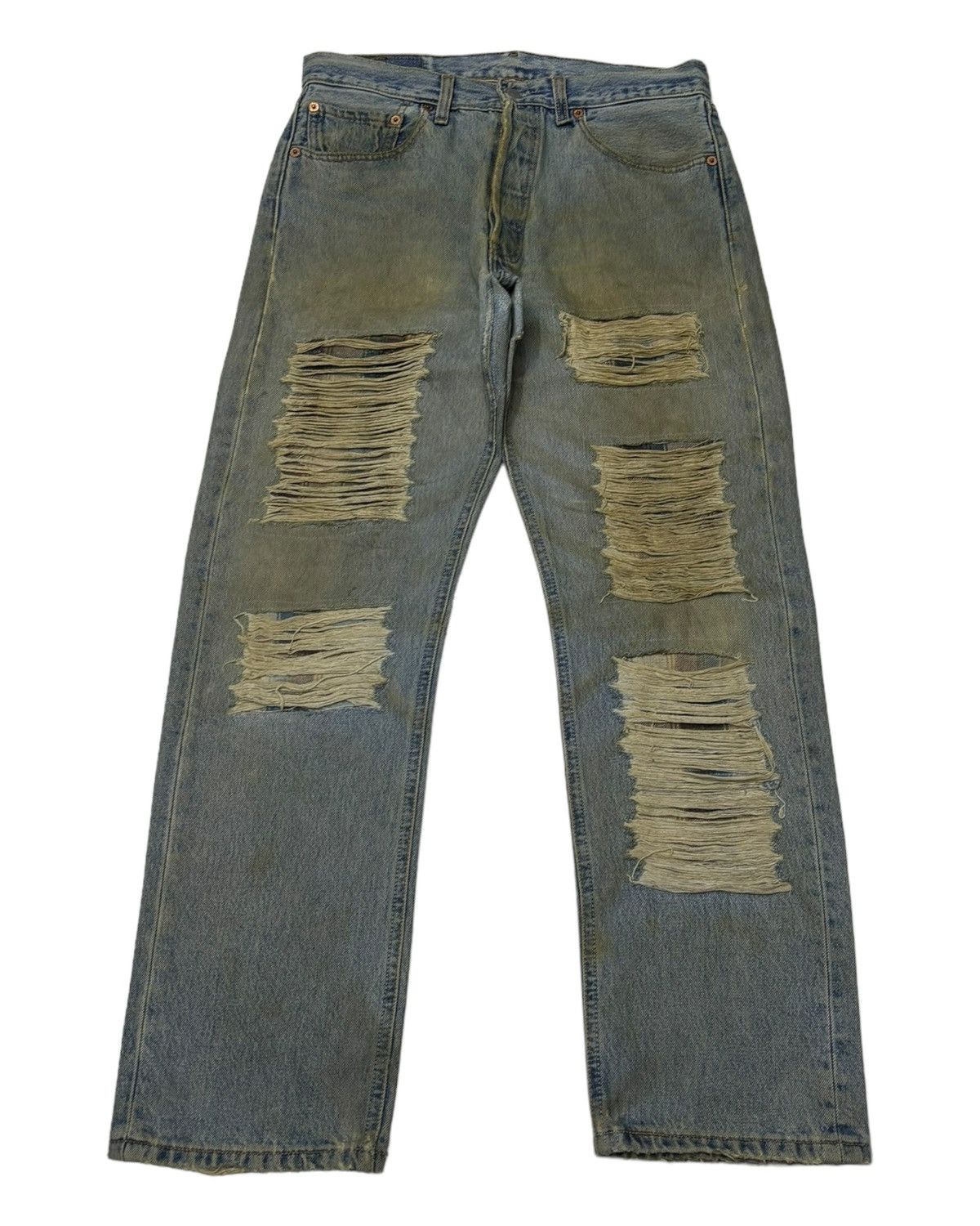 Levi's RARE‼️LEVIS 501 VINTAGE DISTRESS PATCHWORK DENIM Size US 32 / EU 48 - 9 Thumbnail