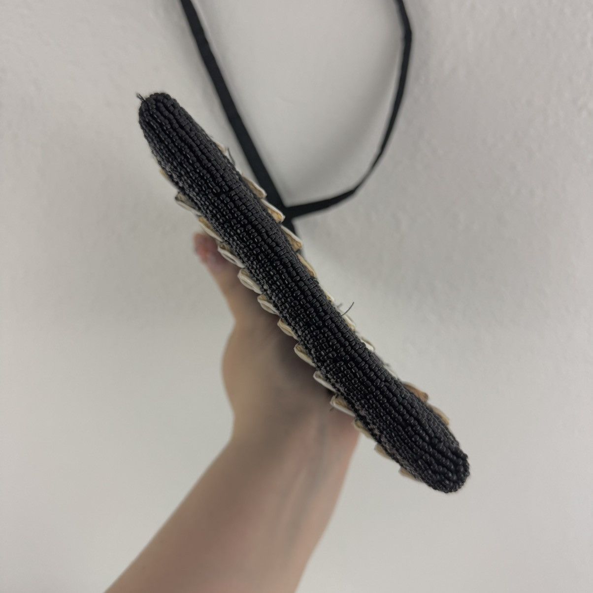 Vintage Vintage 90s Black Beaded Seashell Art Deco Crossbody Purse Size ONE SIZE - 7 Thumbnail