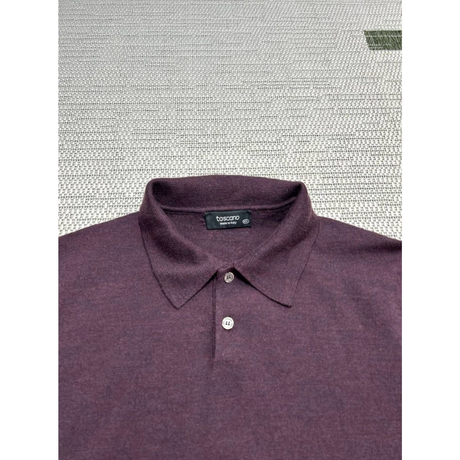 Vintage Toscano Polo Sweater Mens XXL Purple Relaxed Fit Tight Knit Ribbed Long Sleeve Shirt? Size US XXL / EU 58 / 5 - 3 Thumbnail