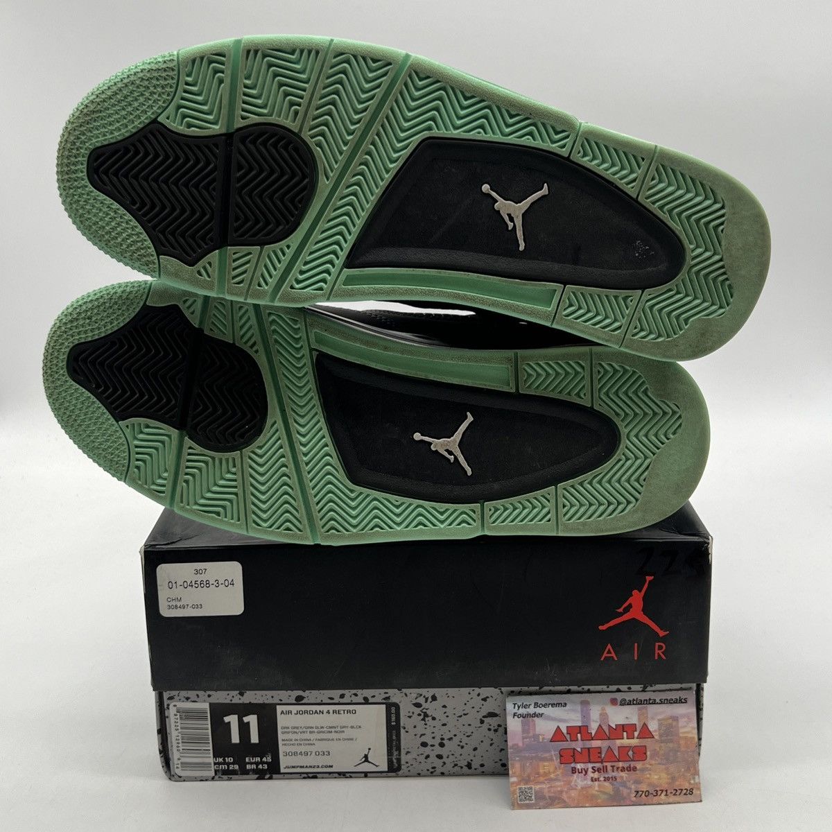 Jordan Brand Air Jordan 4 green glow Size US 11 / EU 44 - 8 Thumbnail