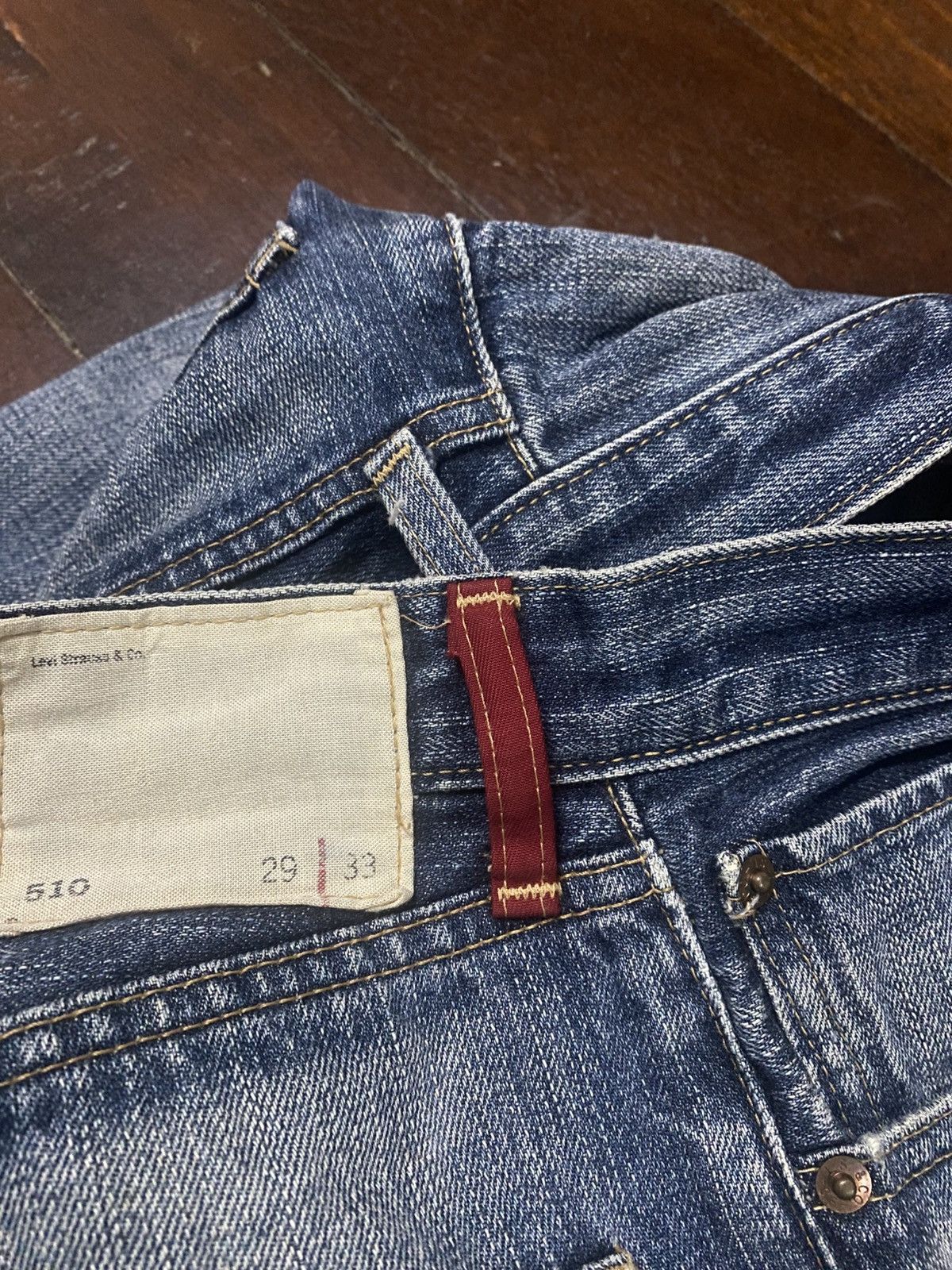 Levi's Vintage Levis 510 Red Loop Jeans nice faded mud wash rework Size US 29 - 17 Thumbnail