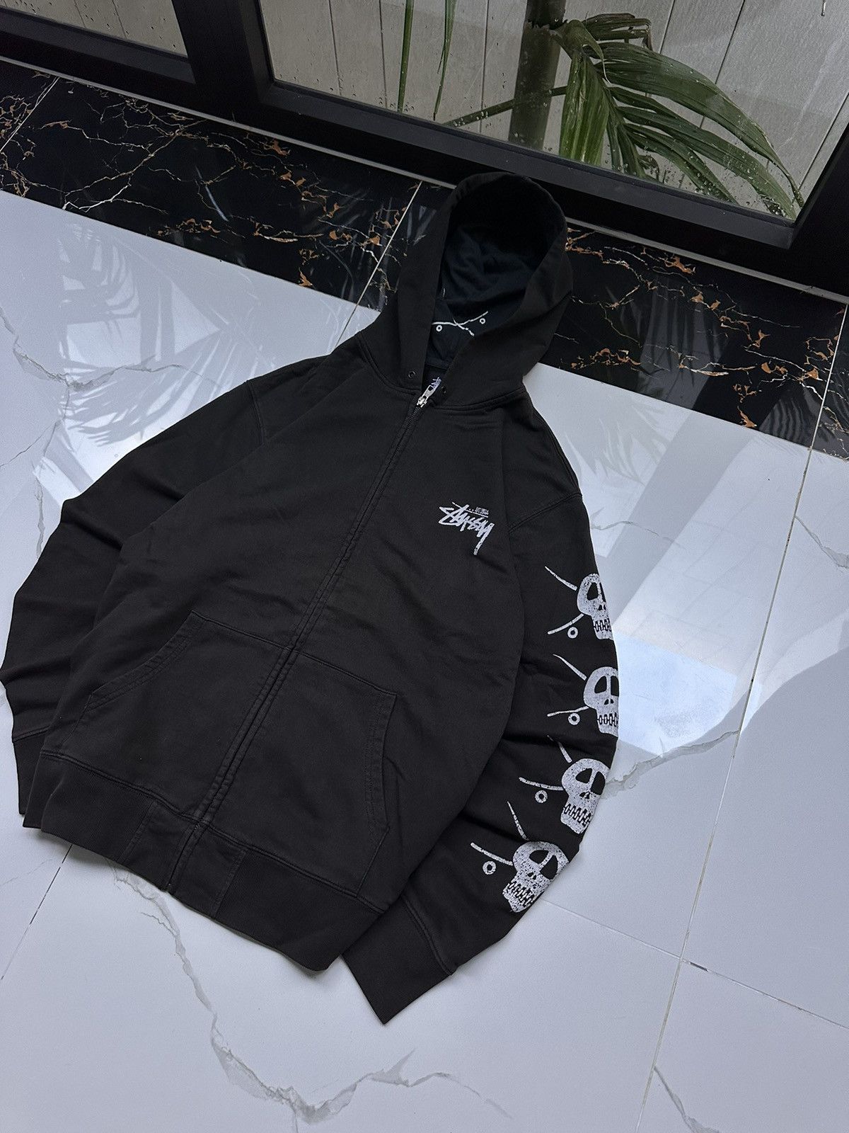 Stussy × Vintage RARE STUSSY RAT BIG LOGO STREETWEAR ZIP HOODIE Size US L / EU 52-54 / 3 - 3 Thumbnail