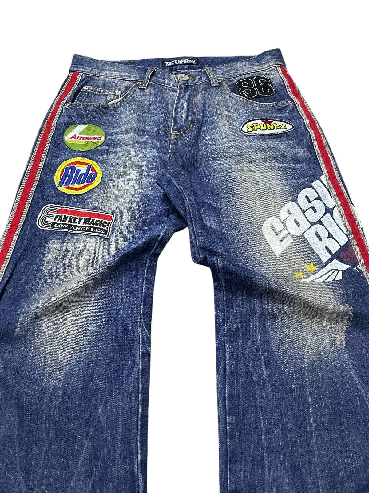 Hysteric Glamour × Shellac Buzz Spunky Japan Archive Surfer Patched Loose Jeans Size US 30 / EU 46 - 11 Thumbnail
