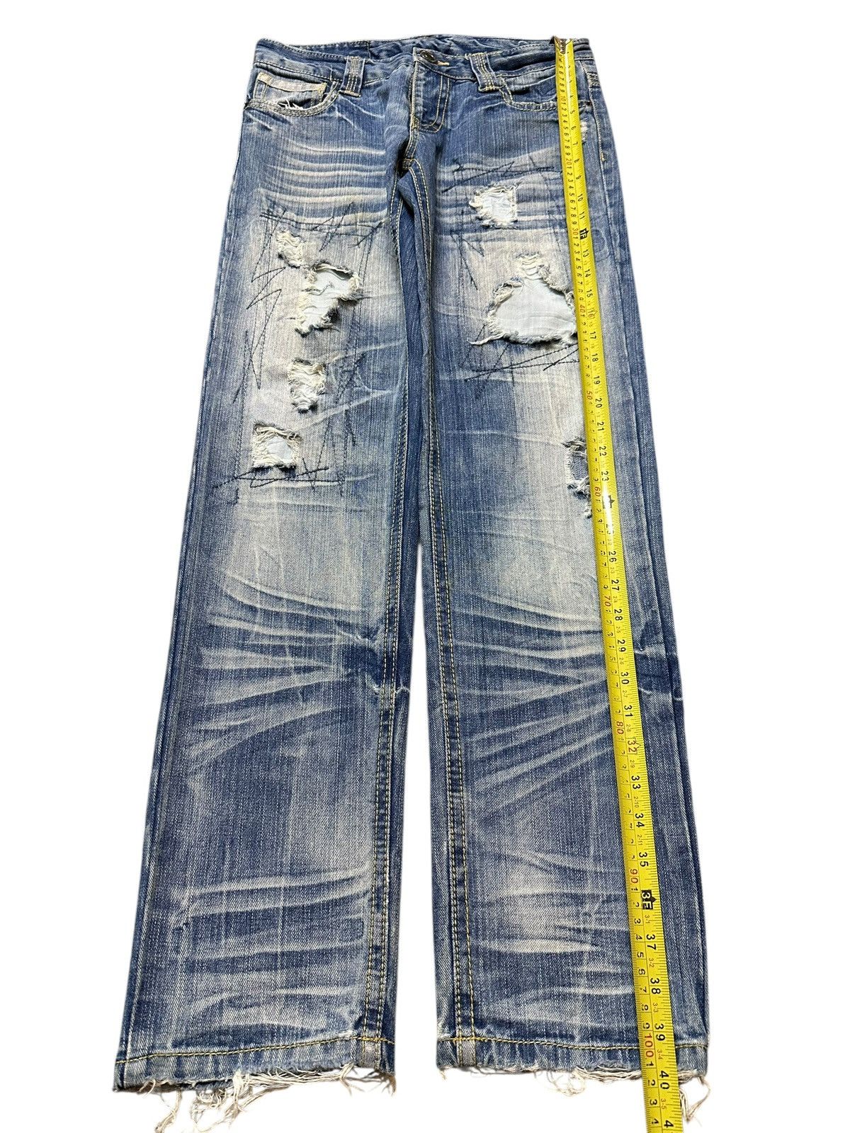 Japanese Brand Vintage Japanese Brand Faded Wash Distressed Style Jeans Size US 30 / EU 46 - 12 Thumbnail