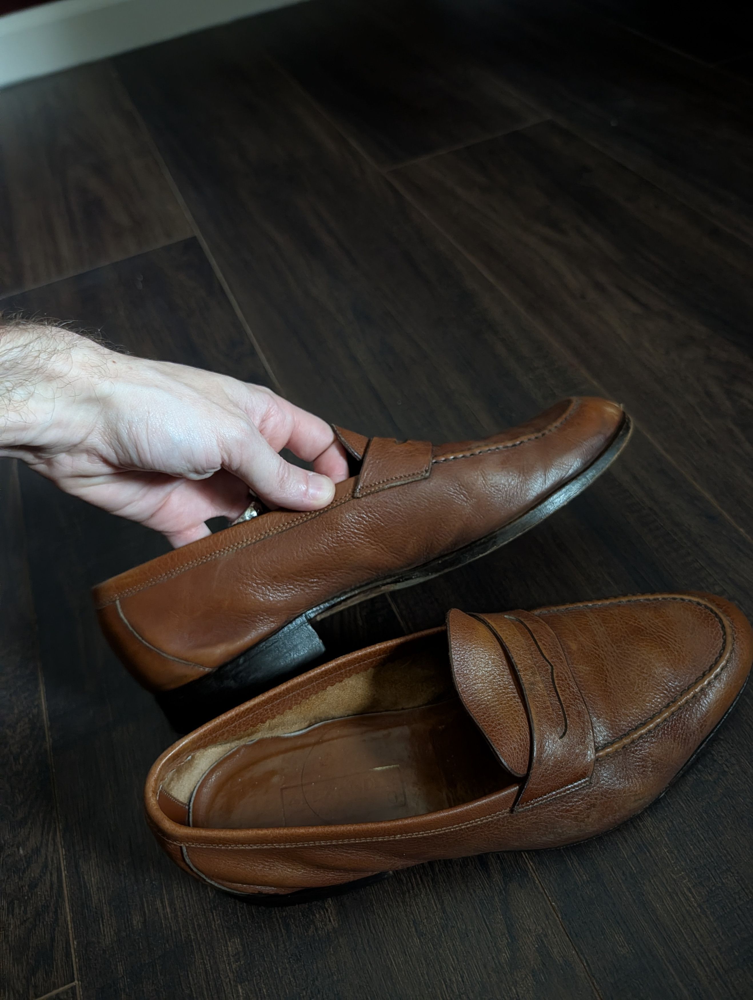 Vintage ALEXANDER MAGNUM G vtg brown pebbles penny loafers Size US 10 / EU 43 - 6 Thumbnail
