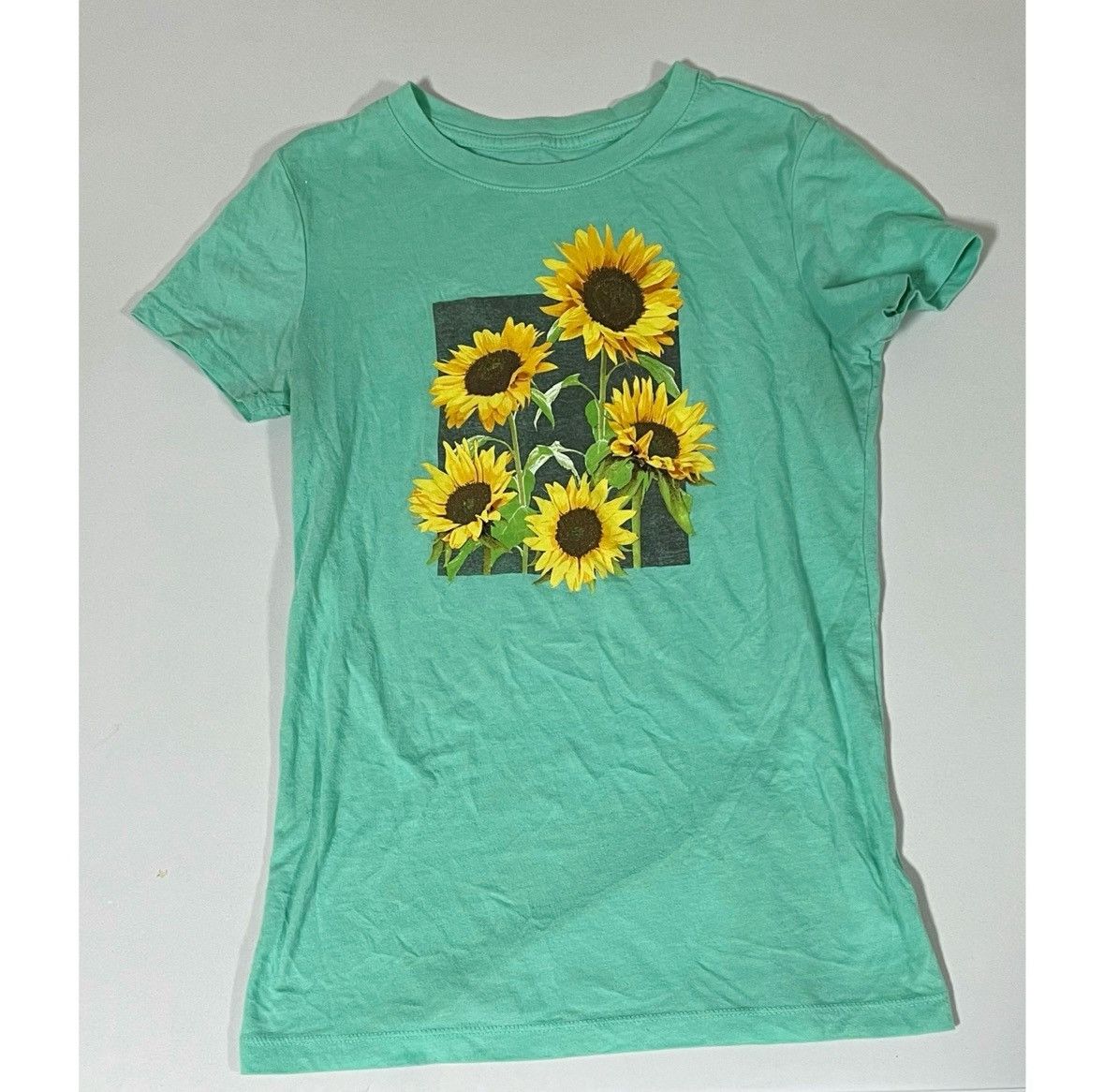 Aeropostale Teal Aqua Sunflowers Floral Graphic T-Shirt Top Tee Size S🌻✨ Size US S / EU 44-46 / 1 - 2 Thumbnail