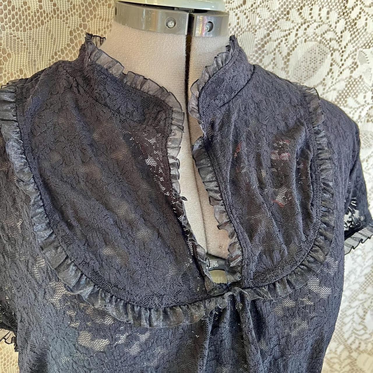 Other Black blouse with ruffles and lace trim in babydoll style 🖤 Size M / US 6-8 / IT 42-44 - 3 Thumbnail