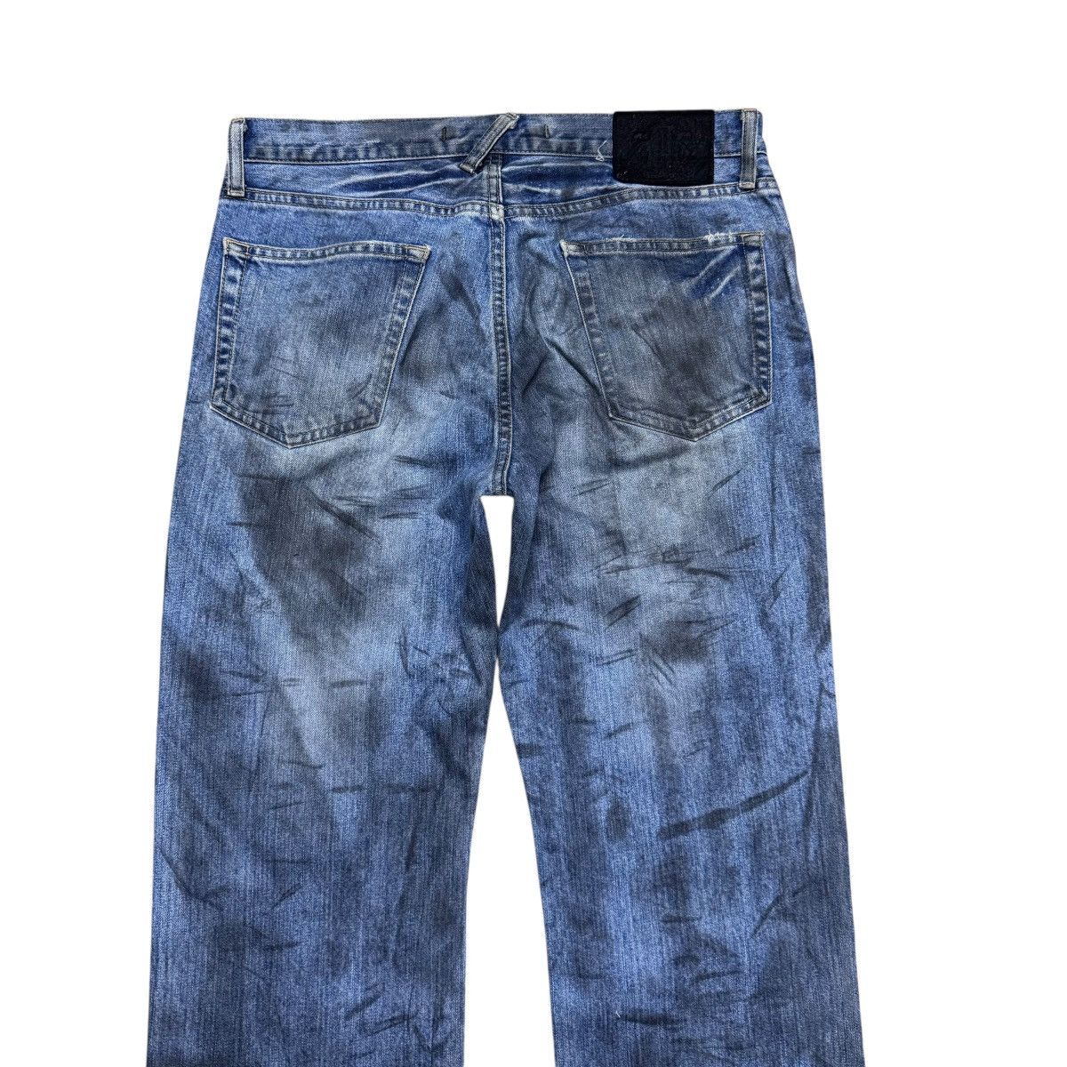 PPFM PPFM Distressed Denim Painted Airbrush Side Striped Jeans Size US 33 - 10 Thumbnail