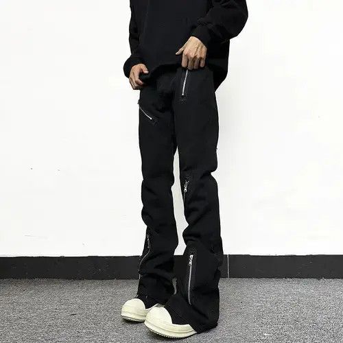 Jean Black Zipper Flare Pants Size US 30 / EU 46 - 4 Thumbnail