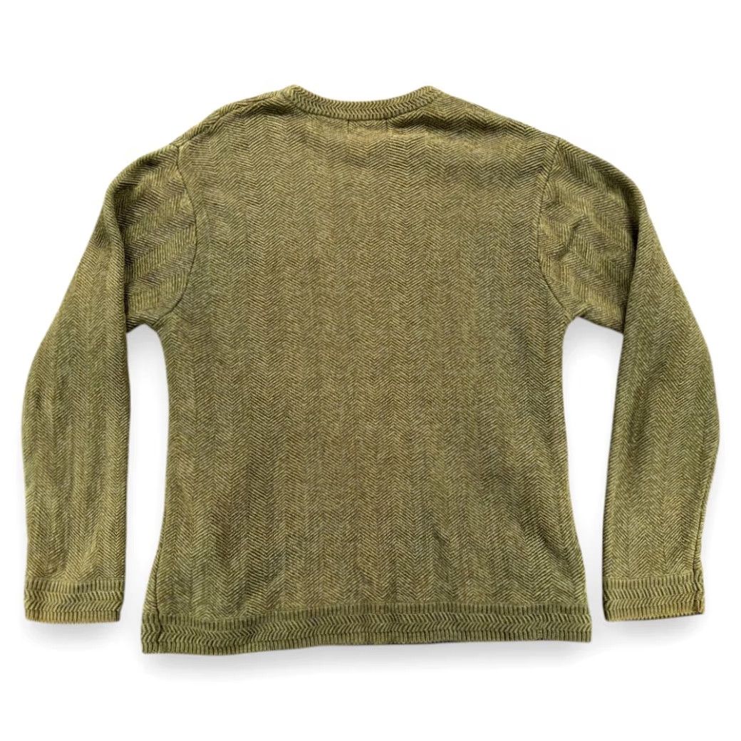 Ralph Lauren VINTAGE Chaps by Ralph Lauren SweatER Green Cotton Herringbone Knit Crew Neck Pullover Large Adult Mens Size US L / EU 52-54 / 3 - 3 Thumbnail