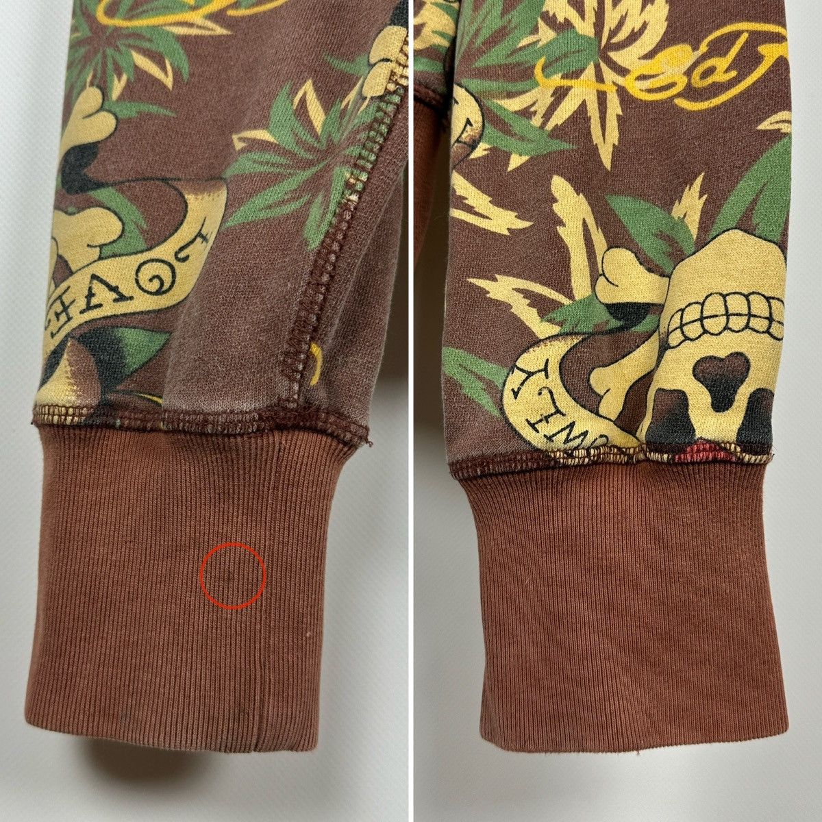 Ed Hardy Vintage Ed Hardy Skull Heart Tattoo AOP Brown Zip Up Hoodie Size US XL / EU 56 / 4 - 25 Thumbnail