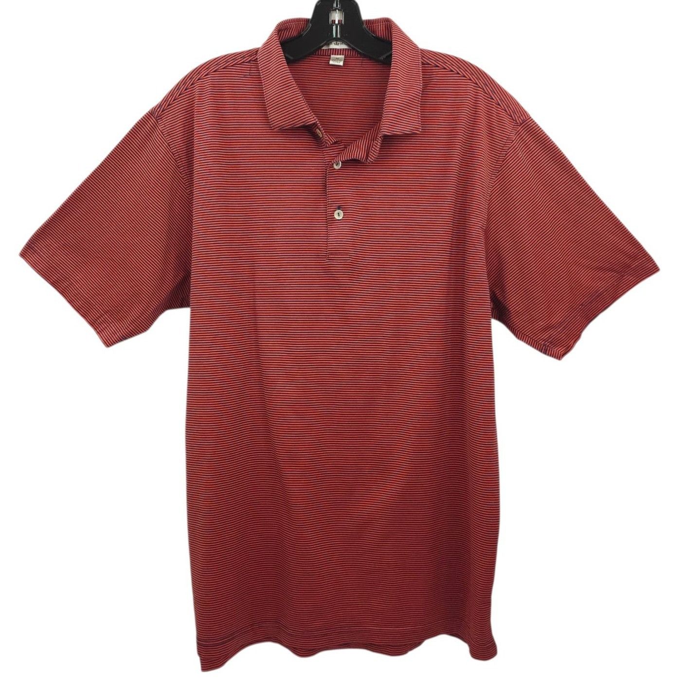 Peter Millar Peter Millar Polo Shirt Mens M Classic Red Navy Micro Stripe Size US M / EU 48-50 / 2 - 1 Thumbnail