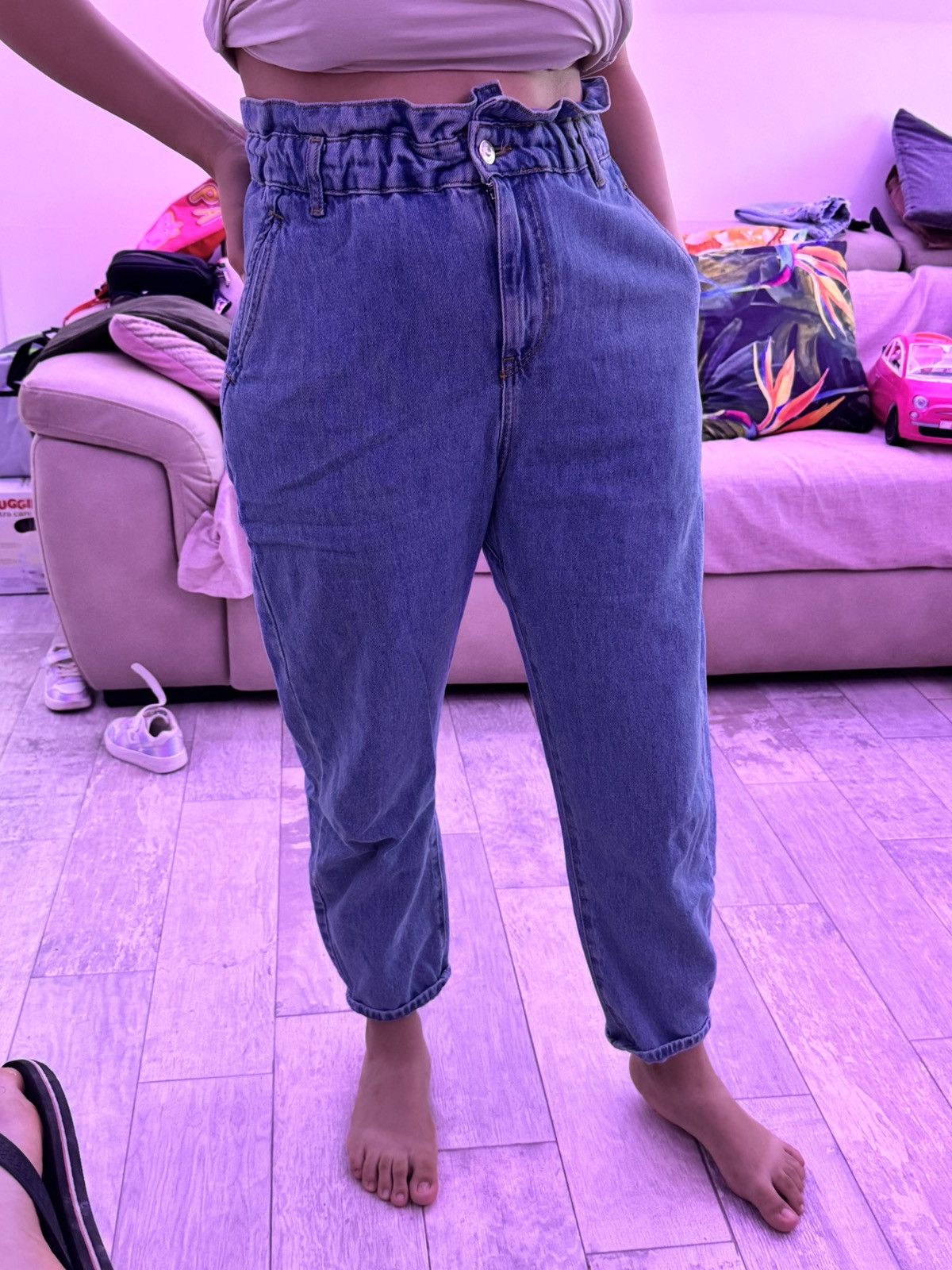 Zara Zara Women Paperbag Jeans – Size 36 Size 27" / US 4 / IT 40 - 1 Thumbnail