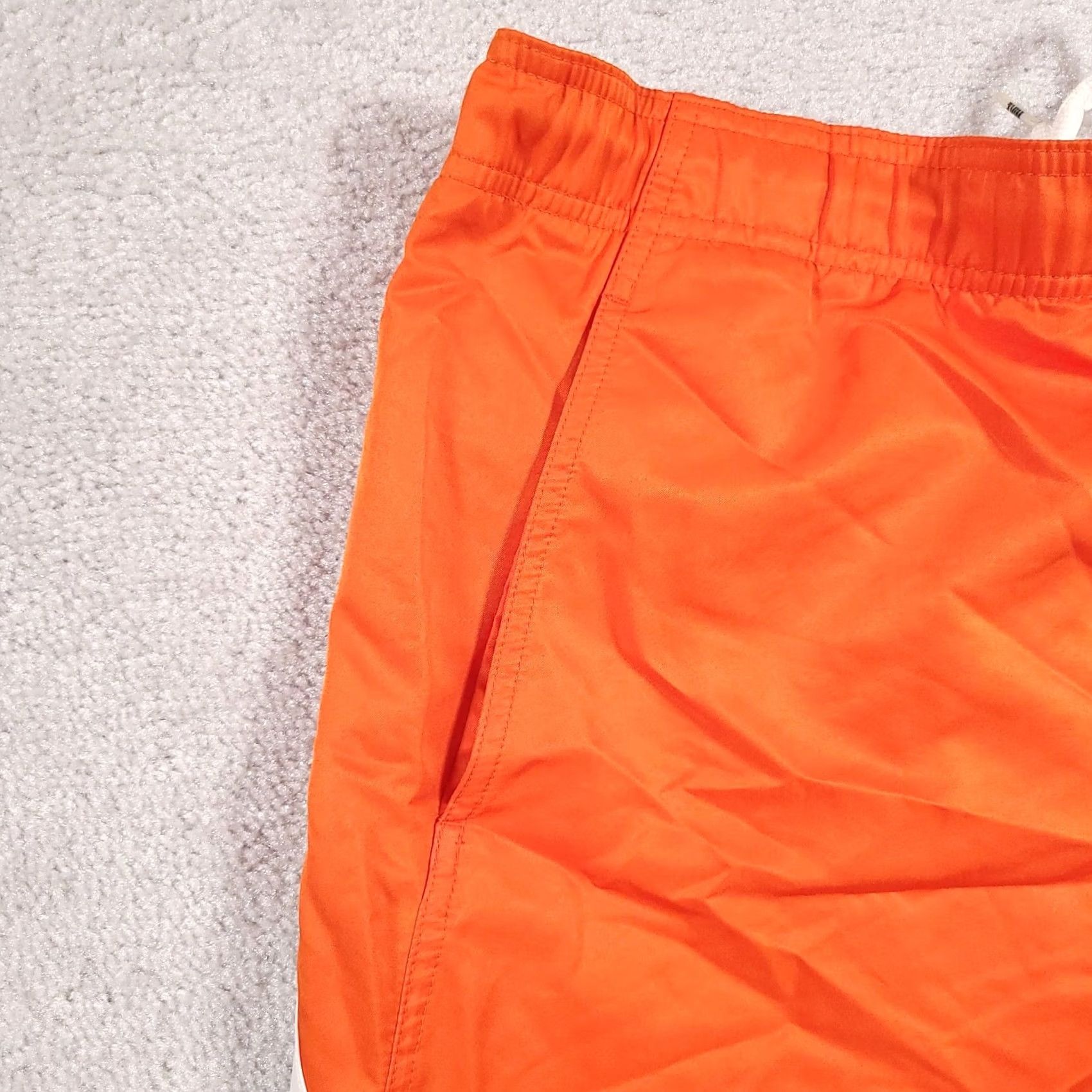 Nike VINTAGE Nike Y2K Lined Swim Trunks Mens M Orange Blue Spellout Swoosh Gray Tag Bottom Size US 31 - 5 Thumbnail
