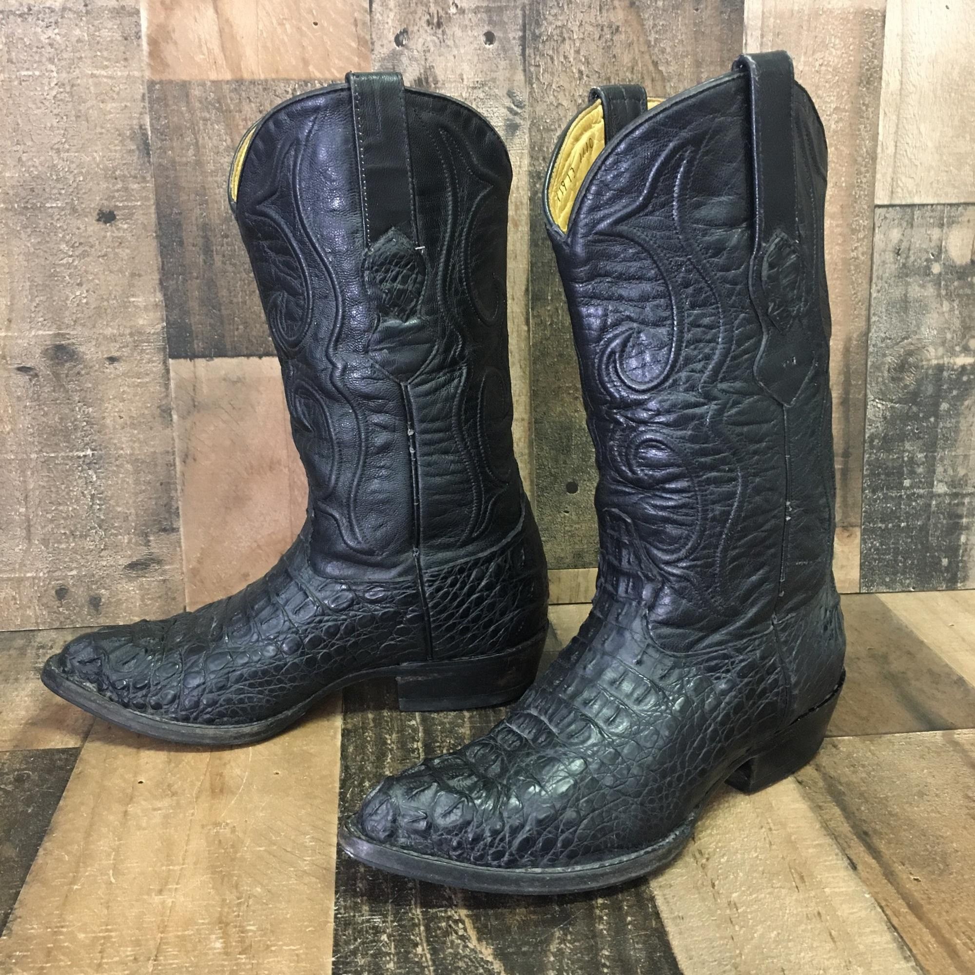 Los Altos Boots Brown Wide Toe Boots Genuine Crocodile Skin main image 1