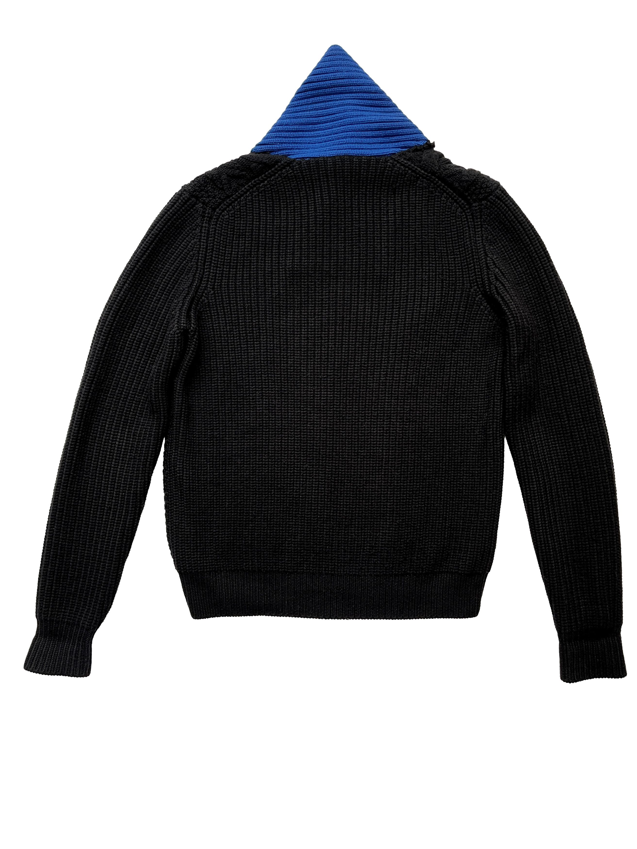Jil Sander ⚡️QUICK SALE⚡️2014 Jil Sander Black/Blue Cable Knit Sweater Size US M / EU 48-50 / 2 - 2 Thumbnail