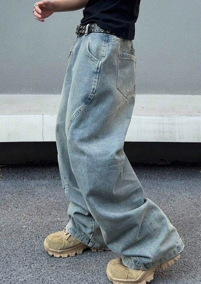 Japanese Brand Wide Leg Jeans Futuristic Size US 31 - 4 Thumbnail
