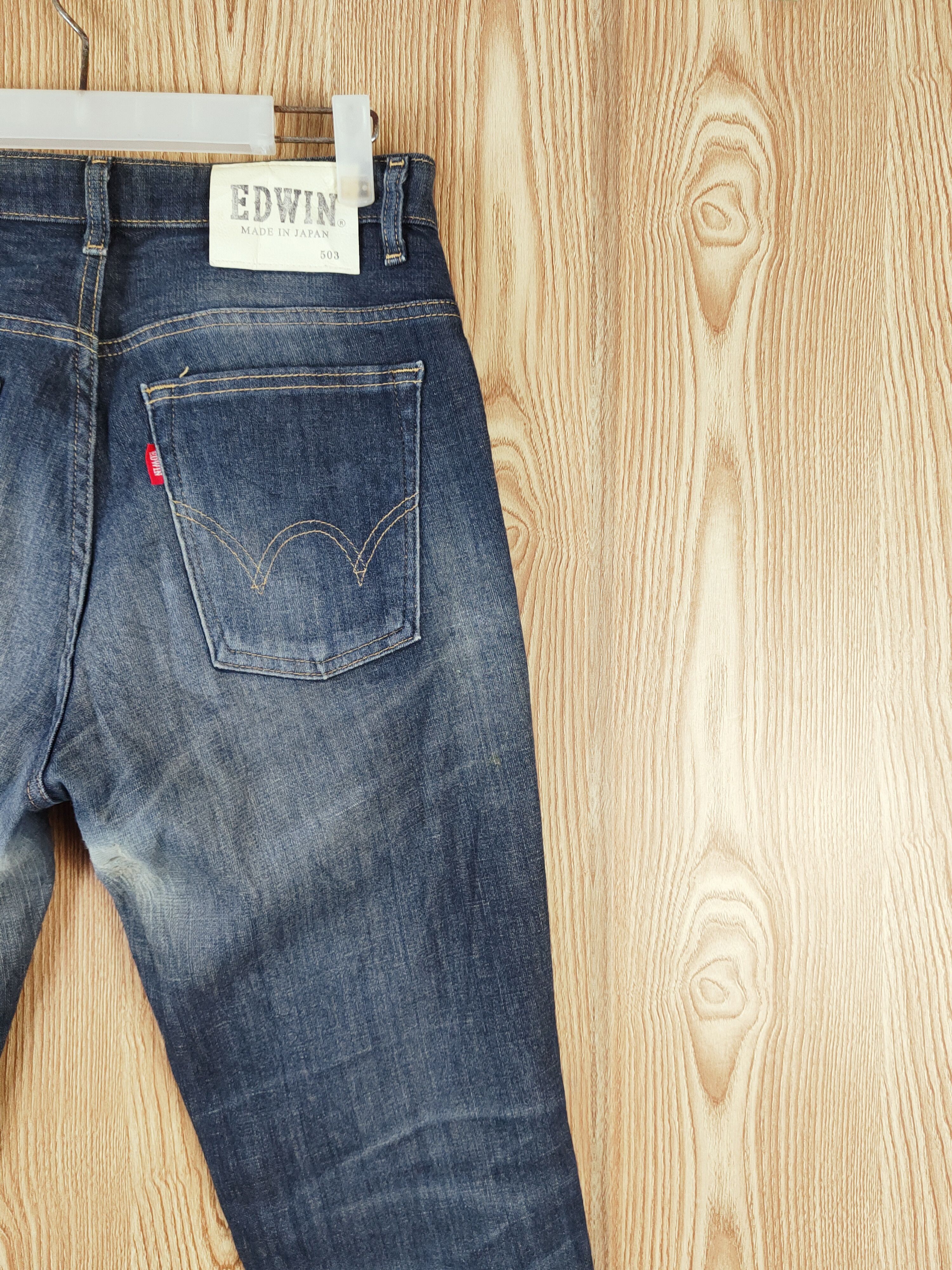Edwin Edwin vintage Dark Blue Distressed Ripped Jeans #W600 Size US 30 / EU 46 - 12 Thumbnail