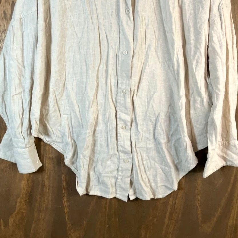 Express Express Womens Shirt Tan Collared Button Down Long Sleeve XL Size XL / US 12-14 / IT 48-50 - 3 Thumbnail