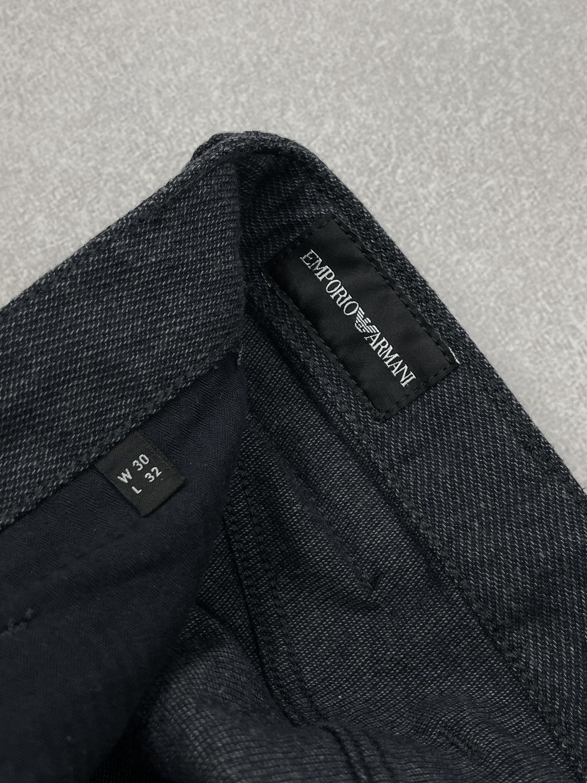 Emporio Armani Mens Emporio Armani J6 Herringbone Pants Grey Size 30 Size US 30 / EU 46 - 12 Thumbnail