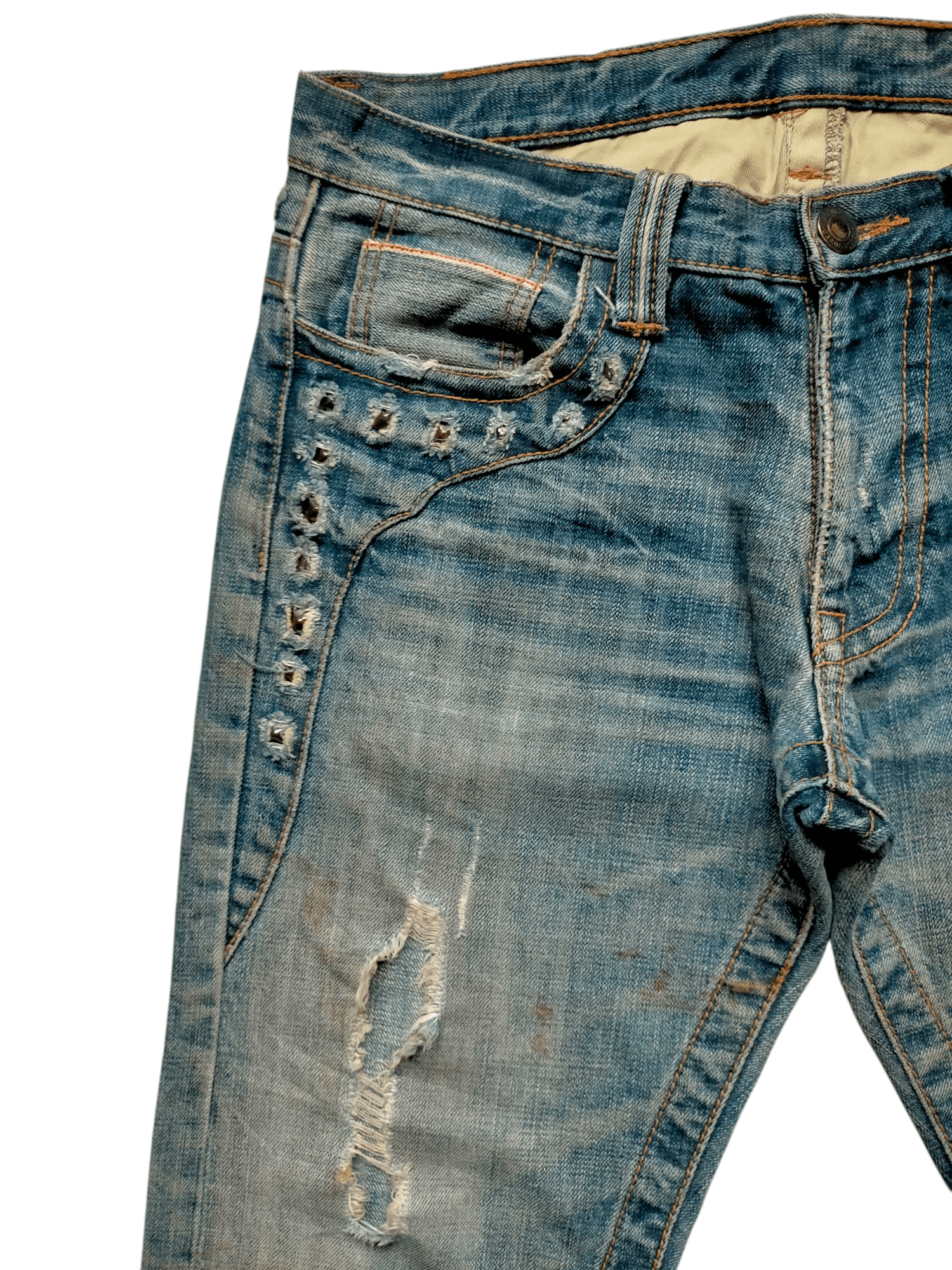 If Six Was Nine × Japanese Brand Ozz First Pin Ball Japan Stude Punk Style Denim Pants Size US 32 / EU 48 - 4 Thumbnail