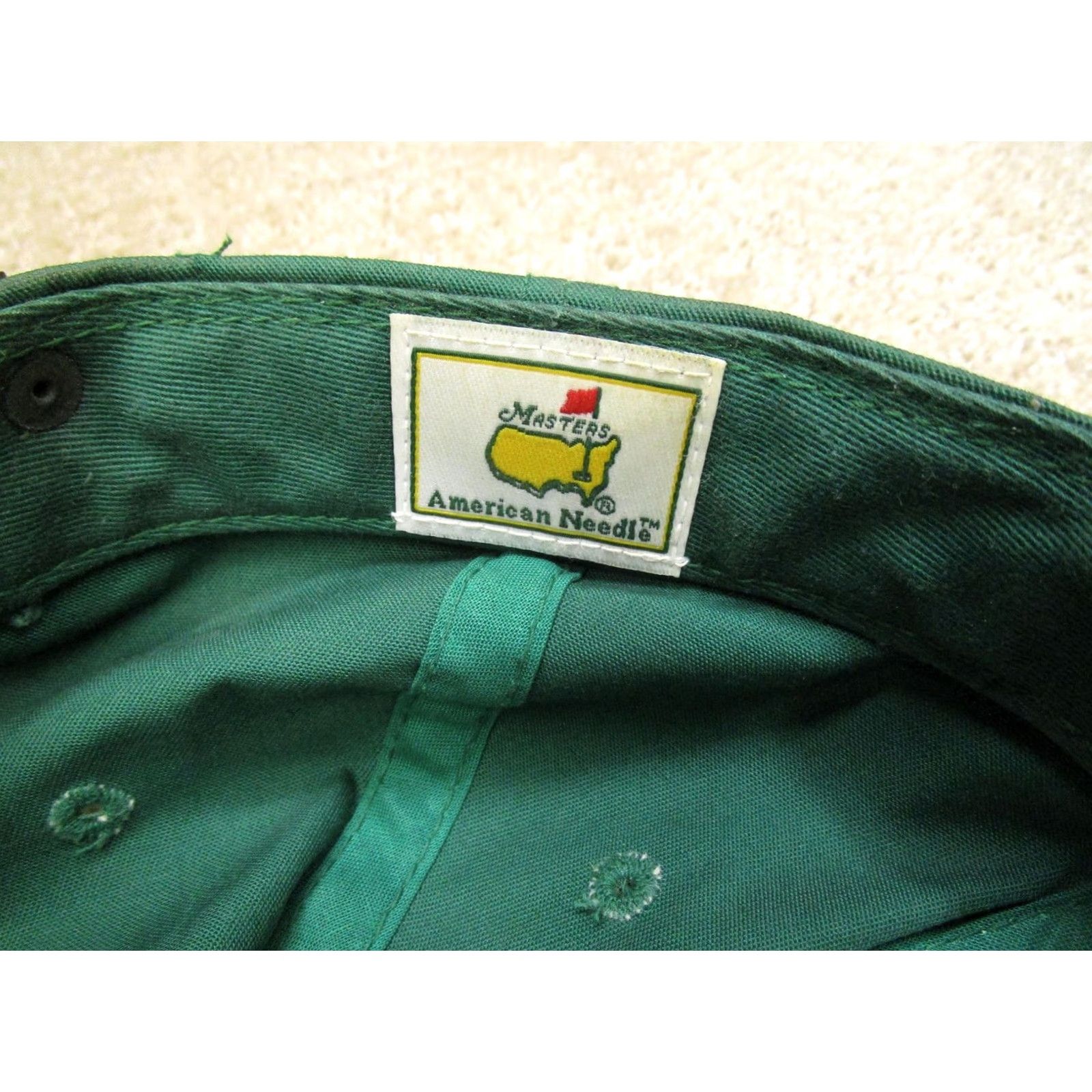 American Needle Nike Masters Hat Cap Leather Strap Back Green Yellow Golf Augusta National Mens Adult One Size Green Classic Sports USA Baseball Cap Size ONE SIZE - 6 Thumbnail
