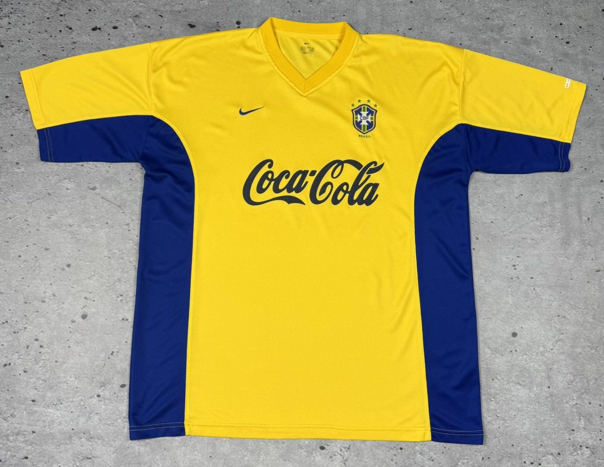 Vintage Brazil Nike Coca Cola Training Football Jersey