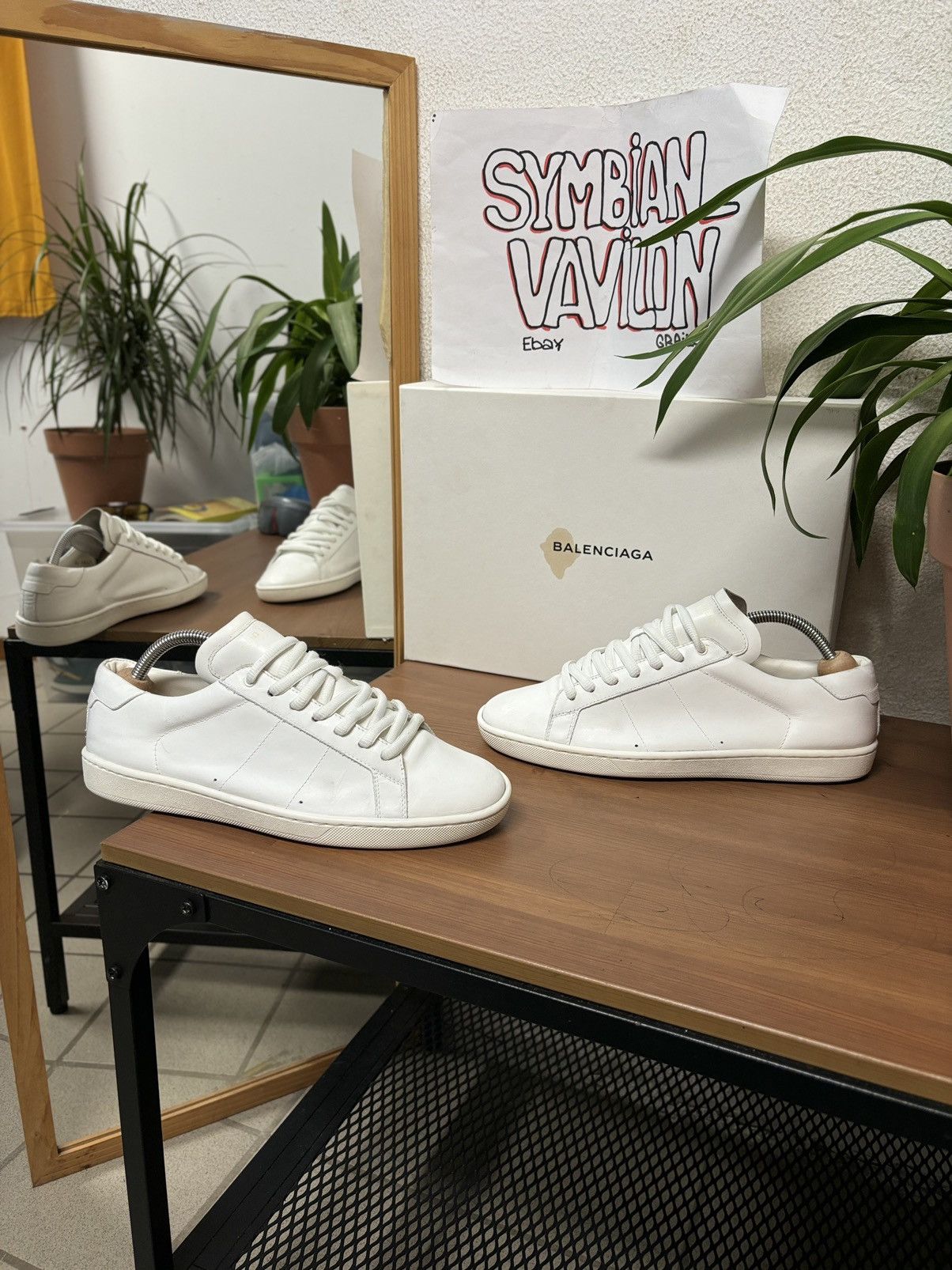 Saint Laurent Paris YSL Paris SL/01 Signature Court Classic Leather Low Top Sneaker Shoes Trainers Size US 10 / IT 40 - 1 Thumbnail