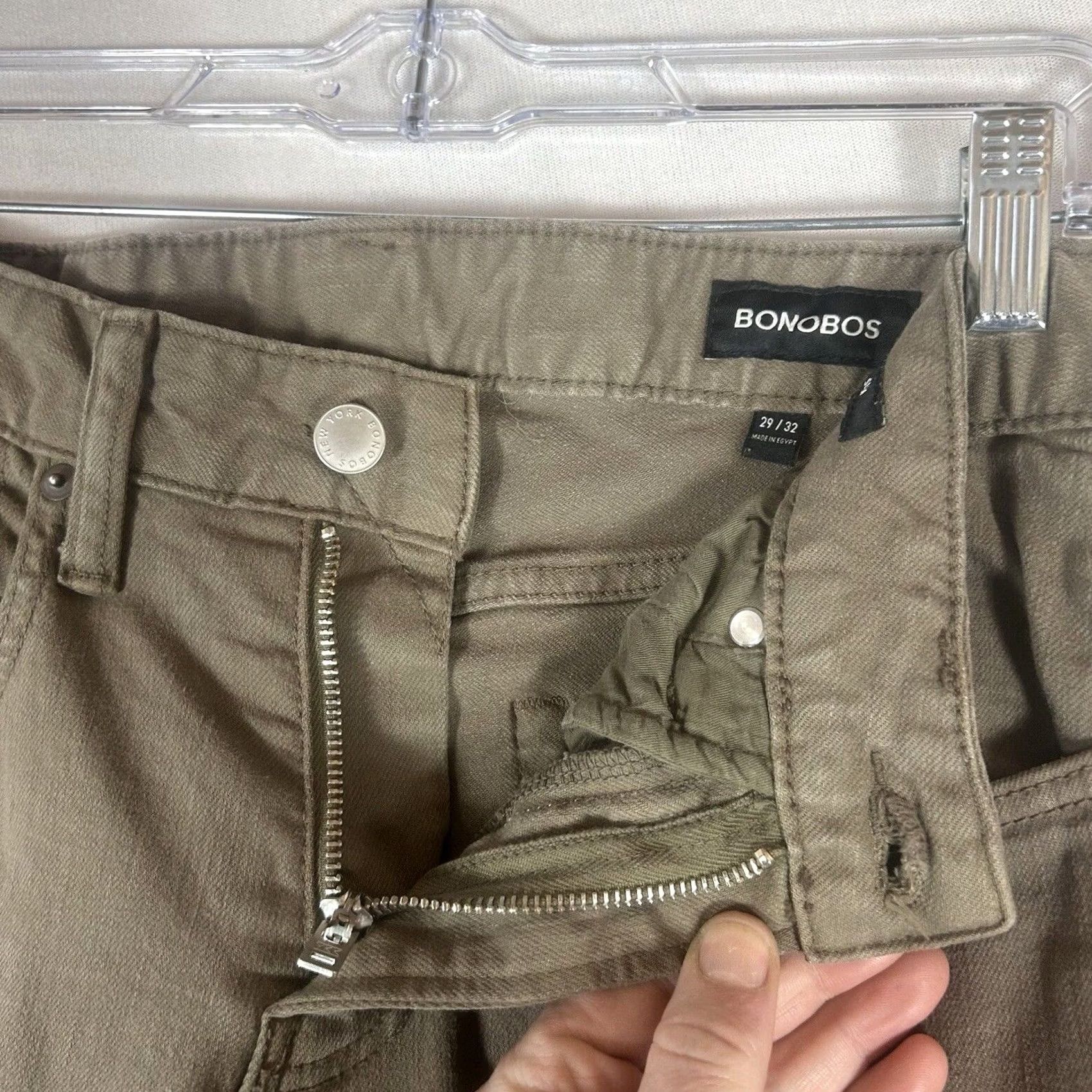 Bonobos Bonobos Slim Chino Pants Mens 29x32 Brown Khaki Stretch Flat Front Casual City Preppy Jeanswear Size US 34 / EU 50 - 4 Thumbnail