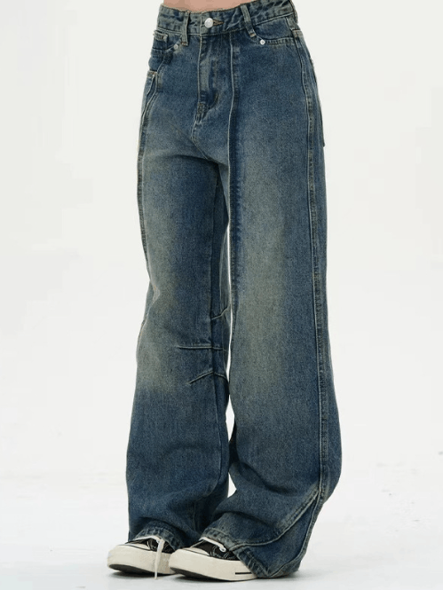 Japanese Brand × Jean American high street washed distressed jeans high waist Size US 32 / EU 48 - 4 Thumbnail