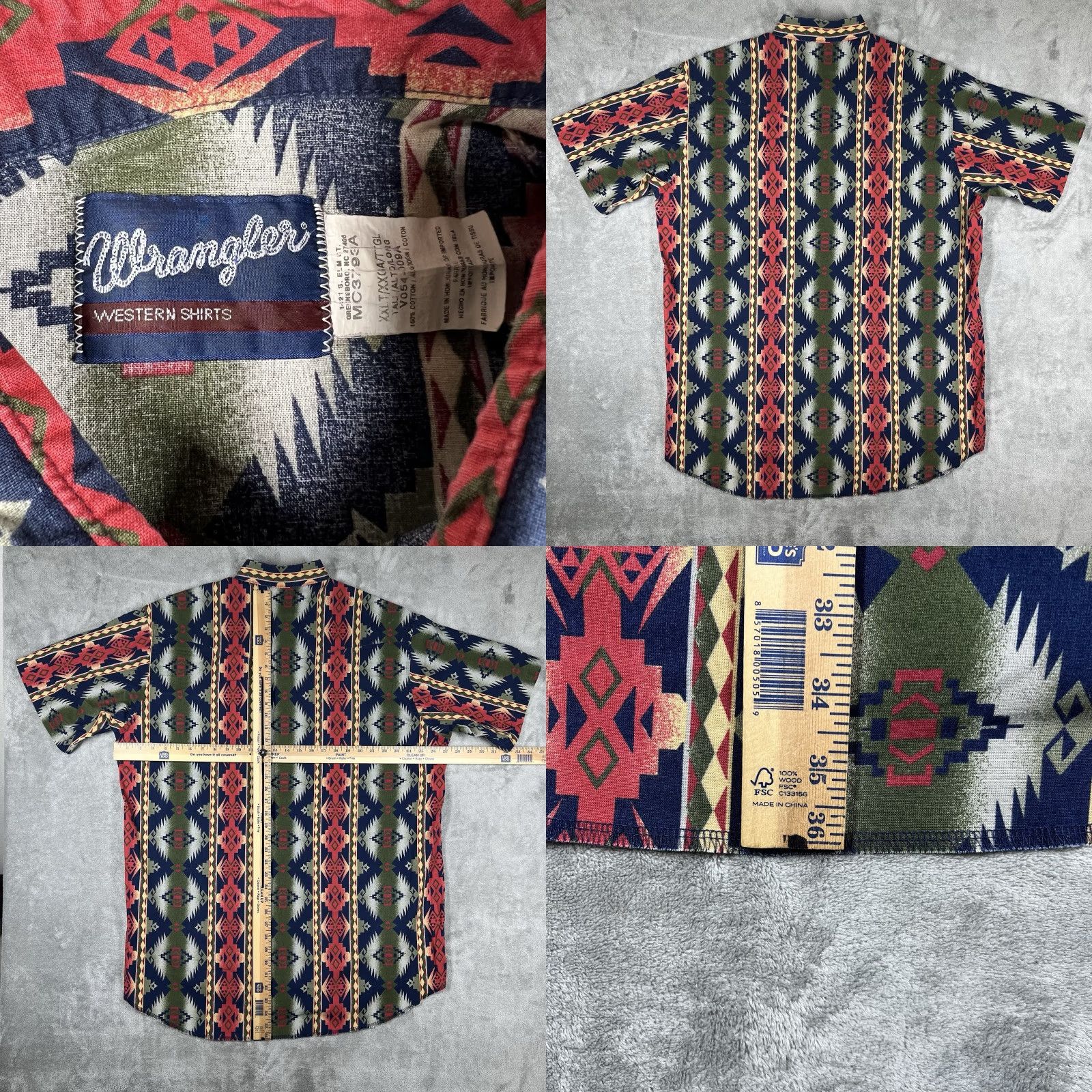 Wrangler VINTAGE Wrangler Men’s Western Shirts Pearl Snap Button Up Size XXLT 2XL Tall Size US XXL / EU 58 / 5 - 8 Thumbnail