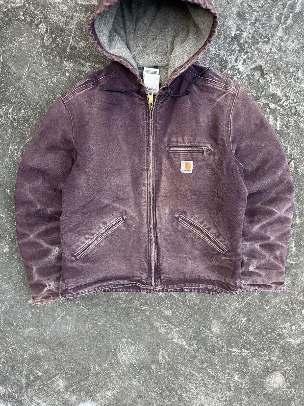 Carhartt Beautiful Faded Purple Vintage Carhartt Hooded Jacket Size US S / EU 44-46 / 1 - 3 Thumbnail