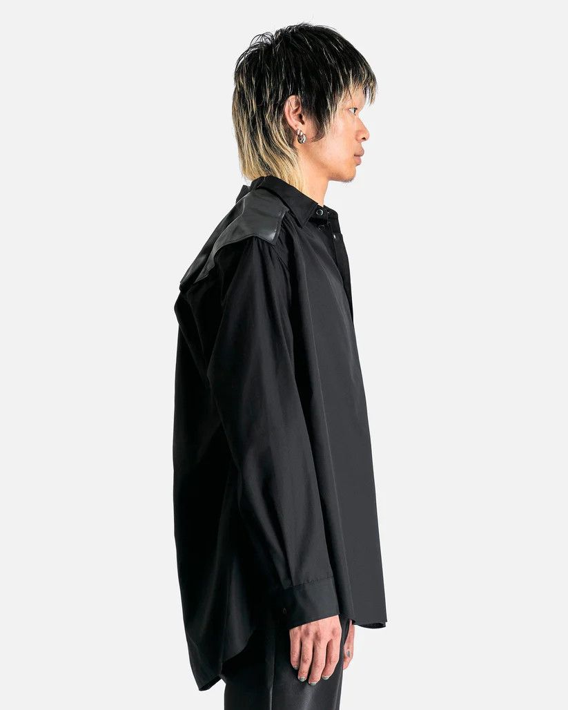 Comme des Garcons Homme Plus o1s1v1r1oon0925 Gathered Panel Shirt in Black Size US L / EU 52-54 / 3 - 2 Thumbnail