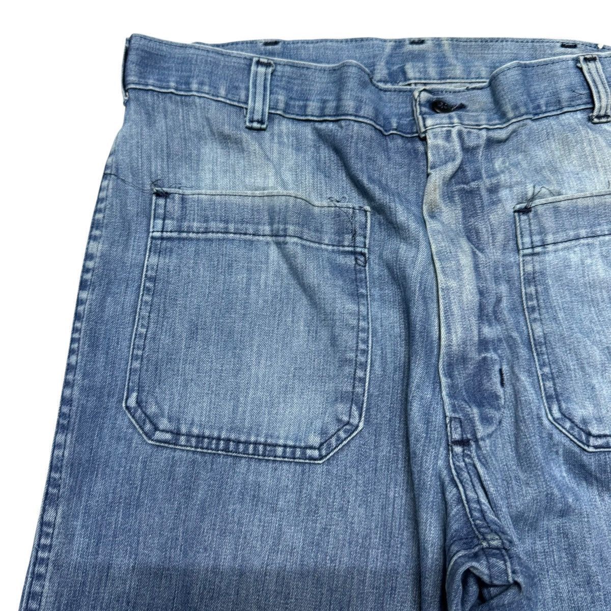 Vintage Vintage 80s US Navy Seafarer Denim Flare Pant Distressed Size US 32 / EU 48 - 4 Thumbnail