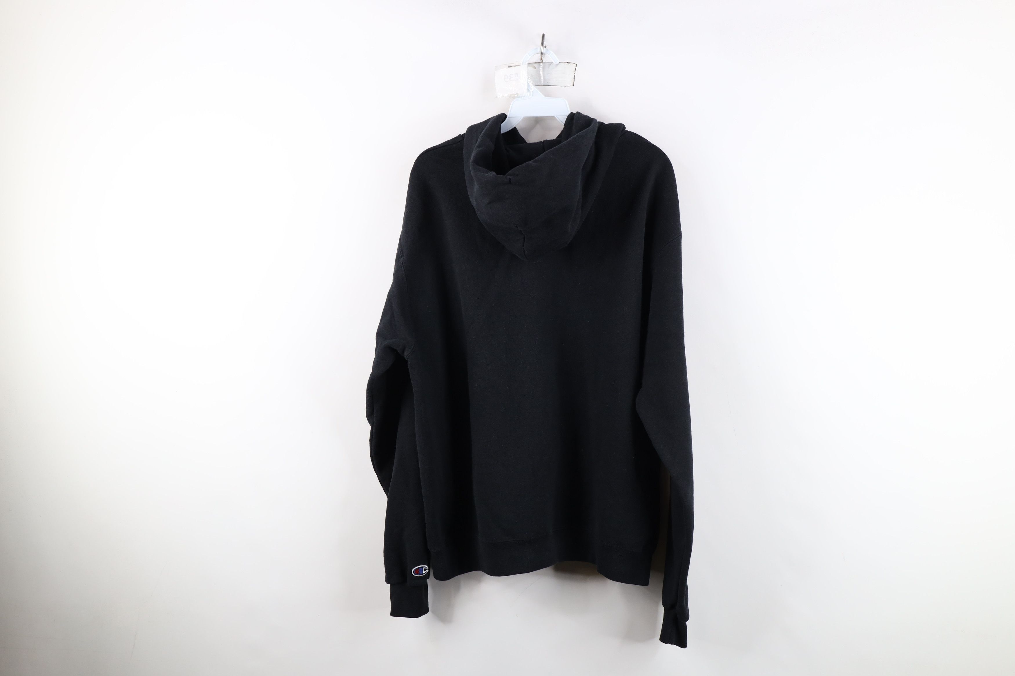 Champion Vintage 90s Champion Faded Blank Hoodie Sweatshirt Black Size US L / EU 52-54 / 3 - 12 Thumbnail