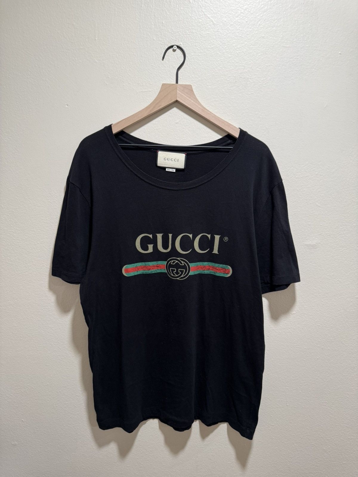 Gucci Gucci Oversize Washed T-Shirt With Gucci Logo Black Size US L / EU 52-54 / 3 - 1 Thumbnail