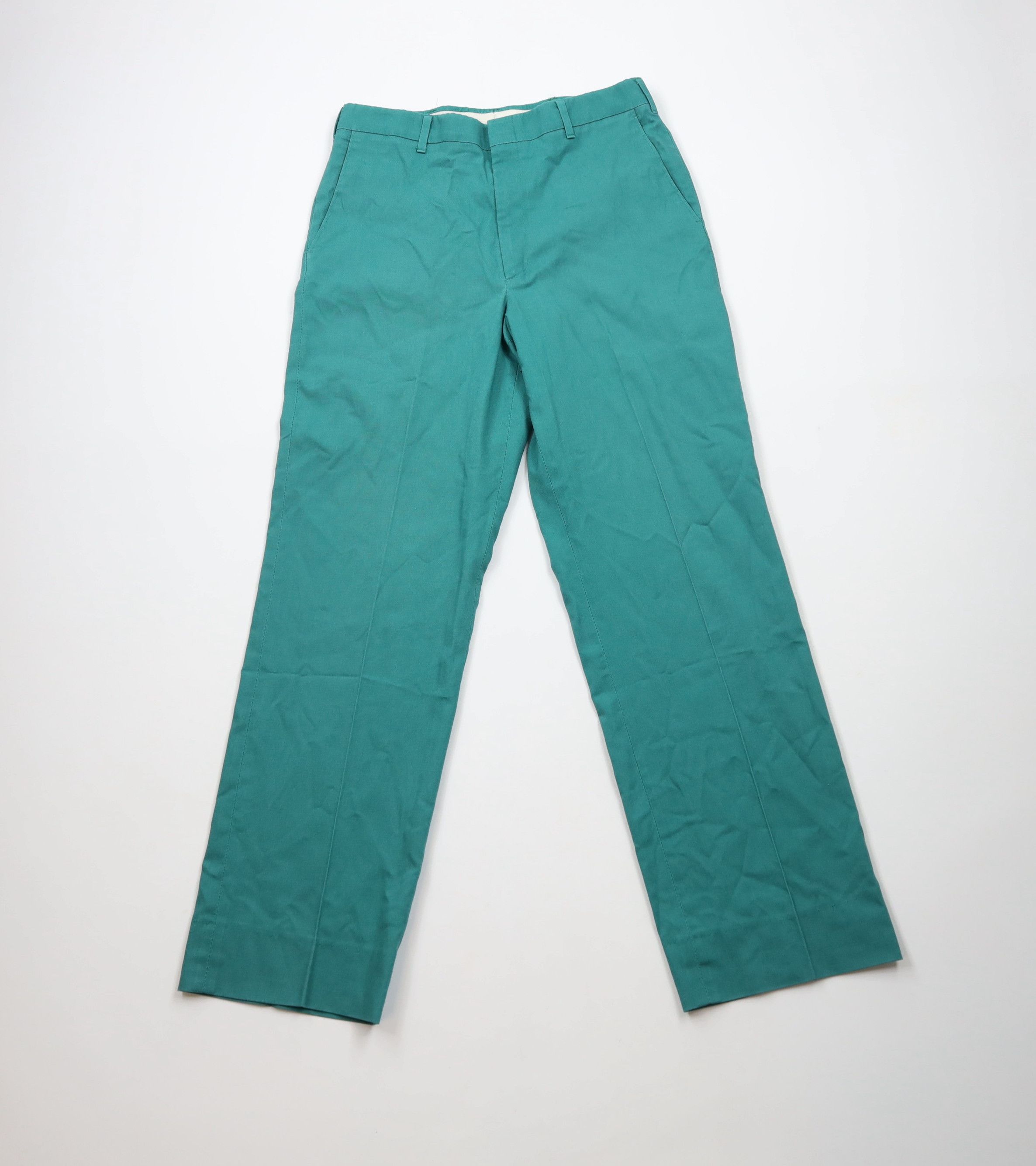 Vintage Vintage 70s Streetwear Flared Wide Leg Chino Pants Green Size US 30 / EU 46 - 1 Thumbnail