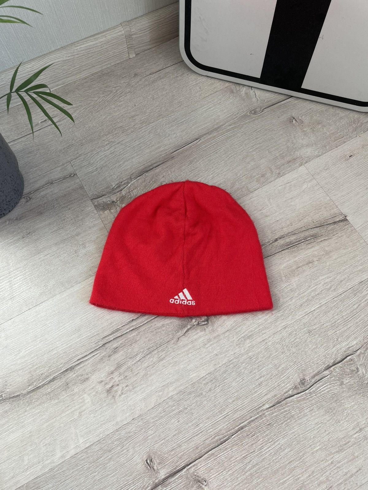 Adidas × Vintage Rare Vintage Y2k Adidas Big Logo Knit Beanie Hat Tight Fit Size ONE SIZE - 3 Thumbnail