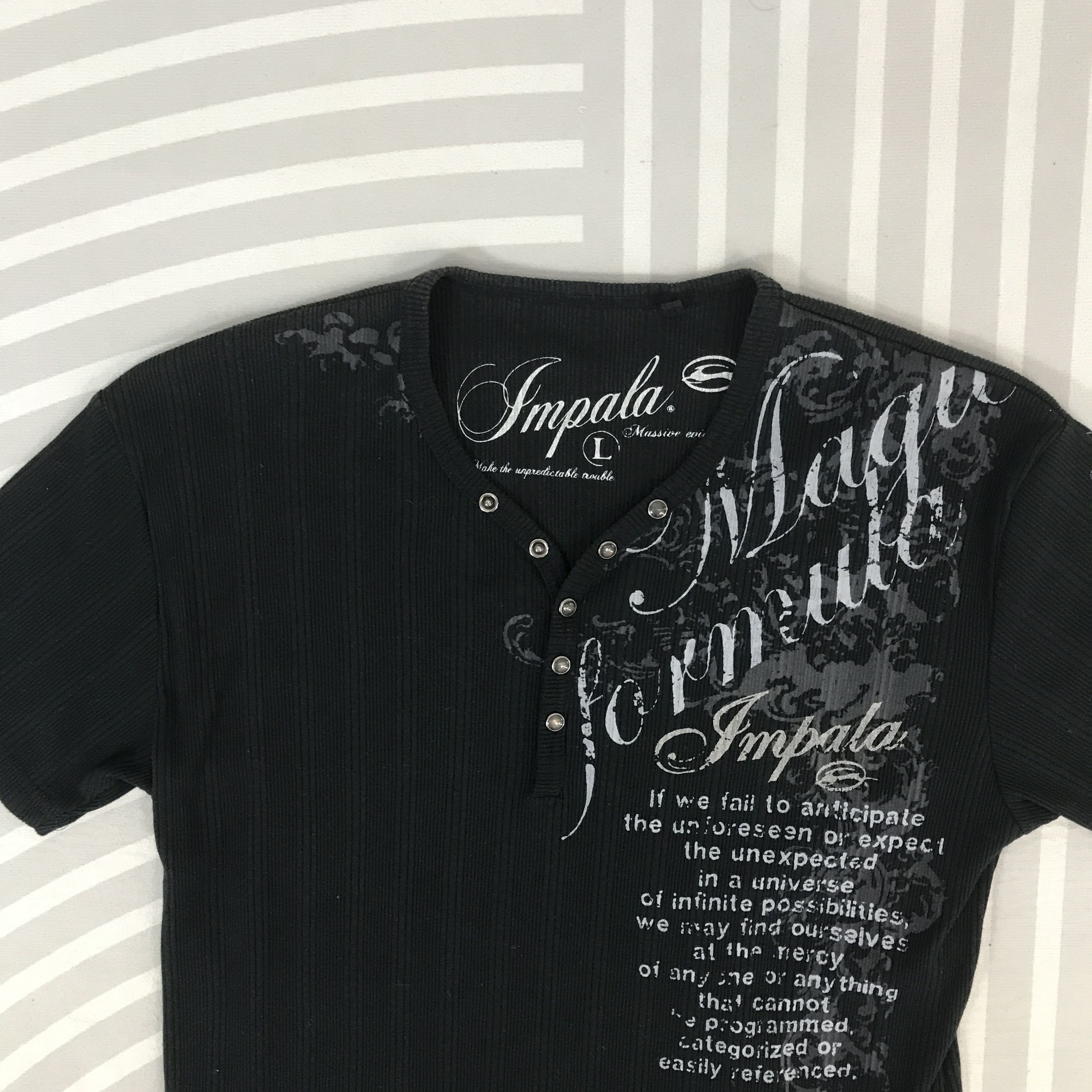 Japanese Brand Vintage Impala Snap button collar T-Shirt Size US L / EU 52-54 / 3 - 2 Thumbnail