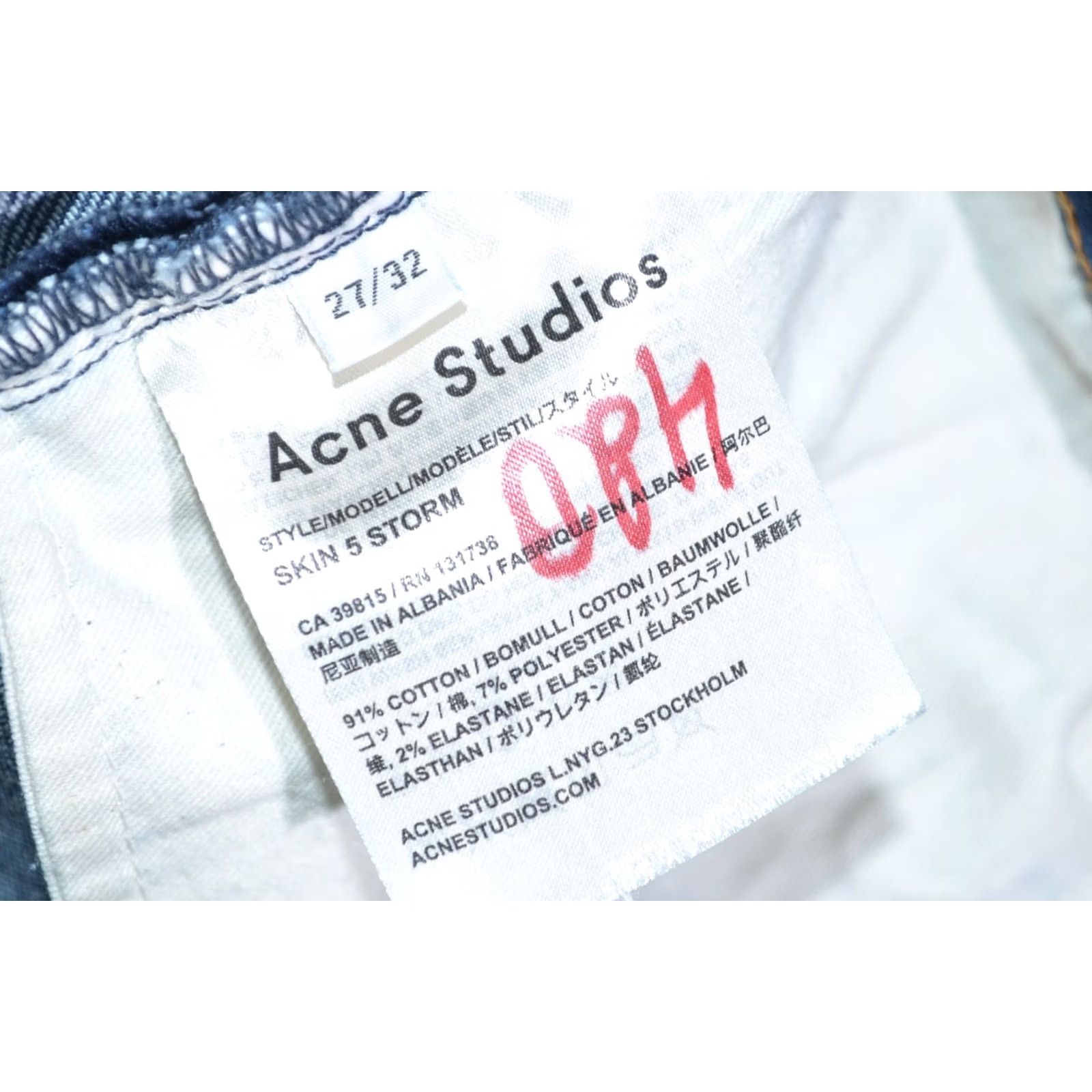 Acne Studios ACNE STUDIOS Jeans Skin 5 Storm Blue Womens W27 L32 Slim Skinny Denim Size 27" / US 4 / IT 40 - 5 Thumbnail