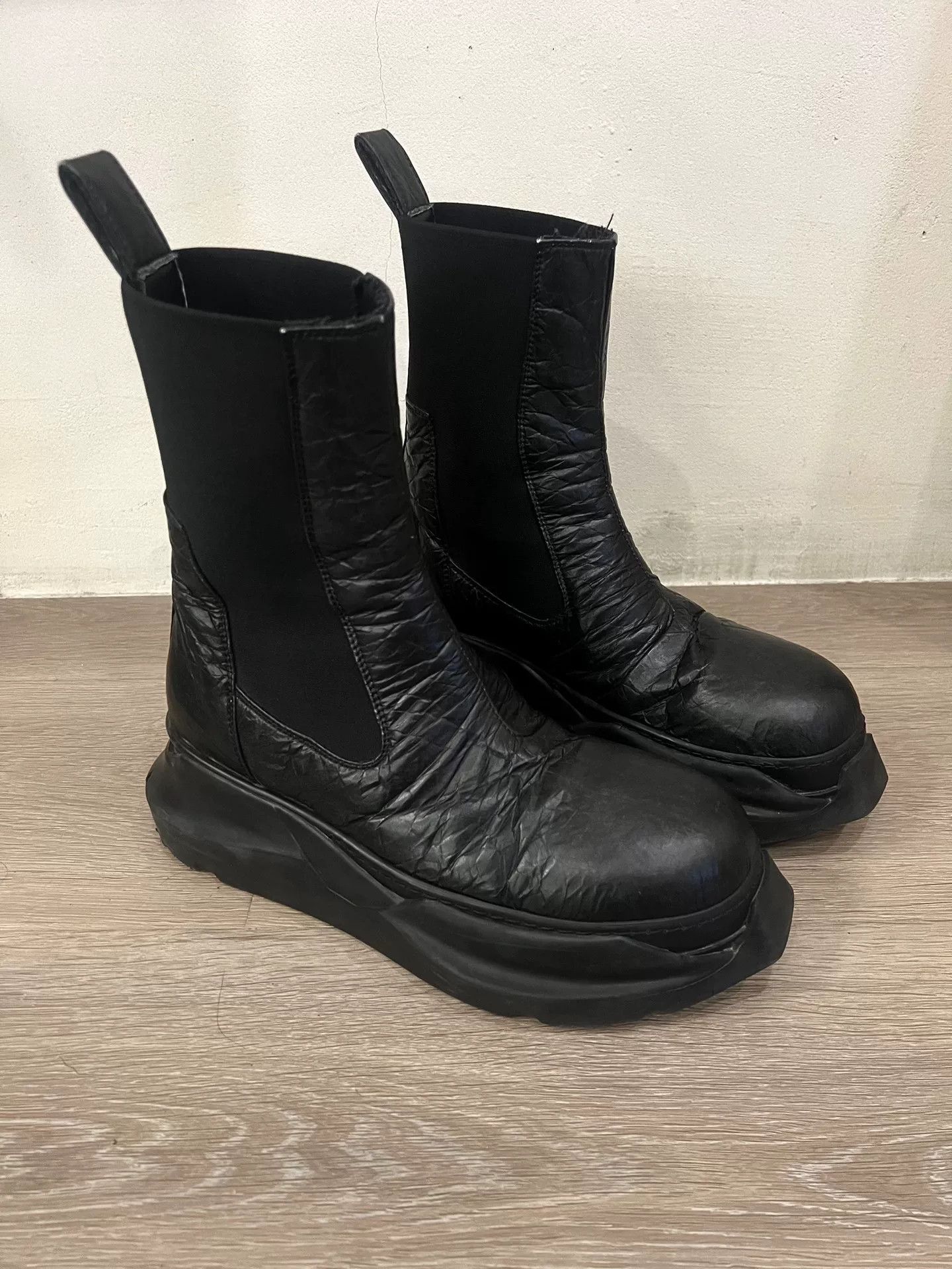 Rick Owens Black Chunky Chelsea Boots
