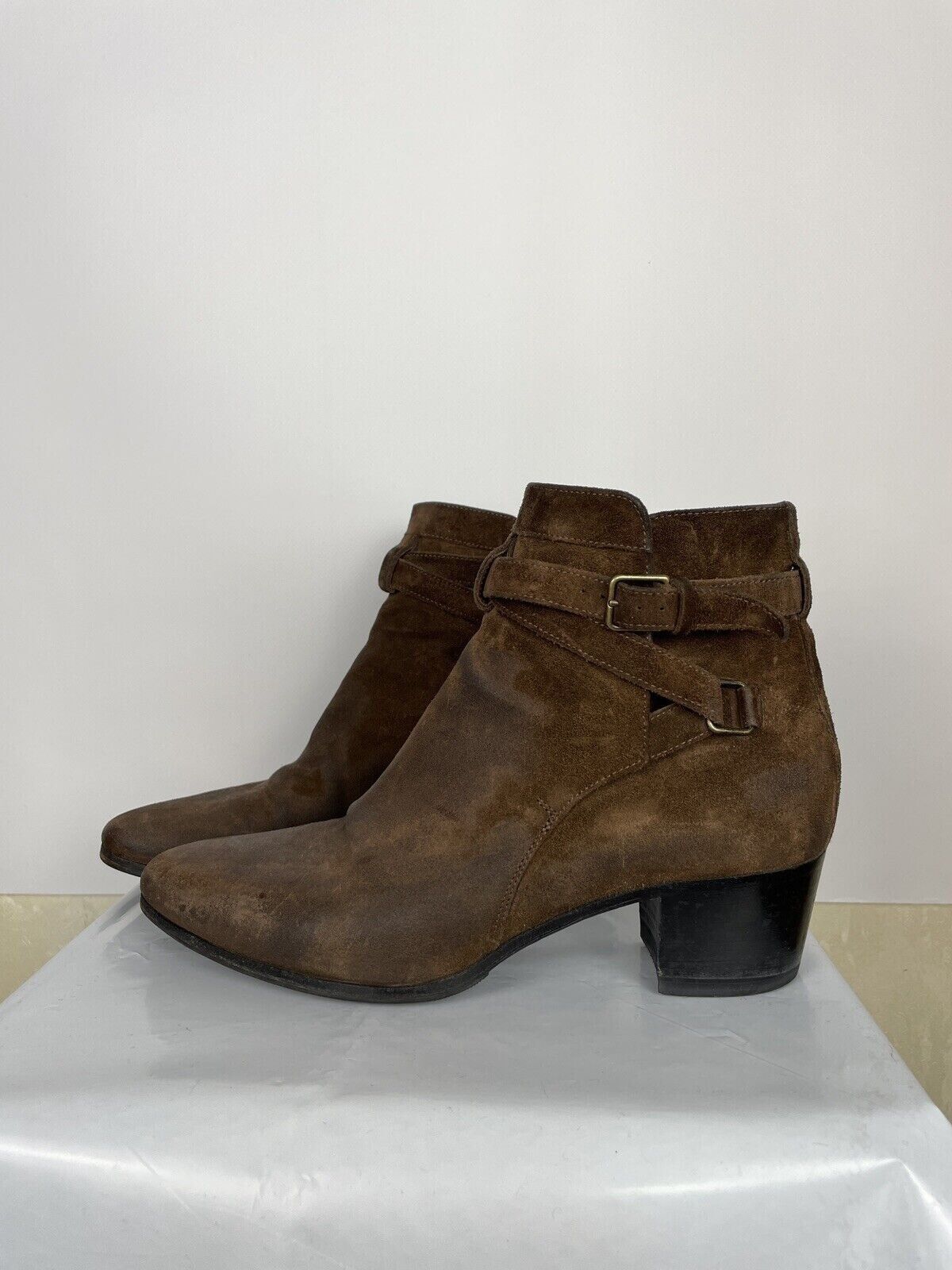 Saint Laurent Paris Saint Laurent Women's Brown Suede Blake Jodhpur Ankle Boots Size US 8.5 / IT 38.5 - 1 Thumbnail