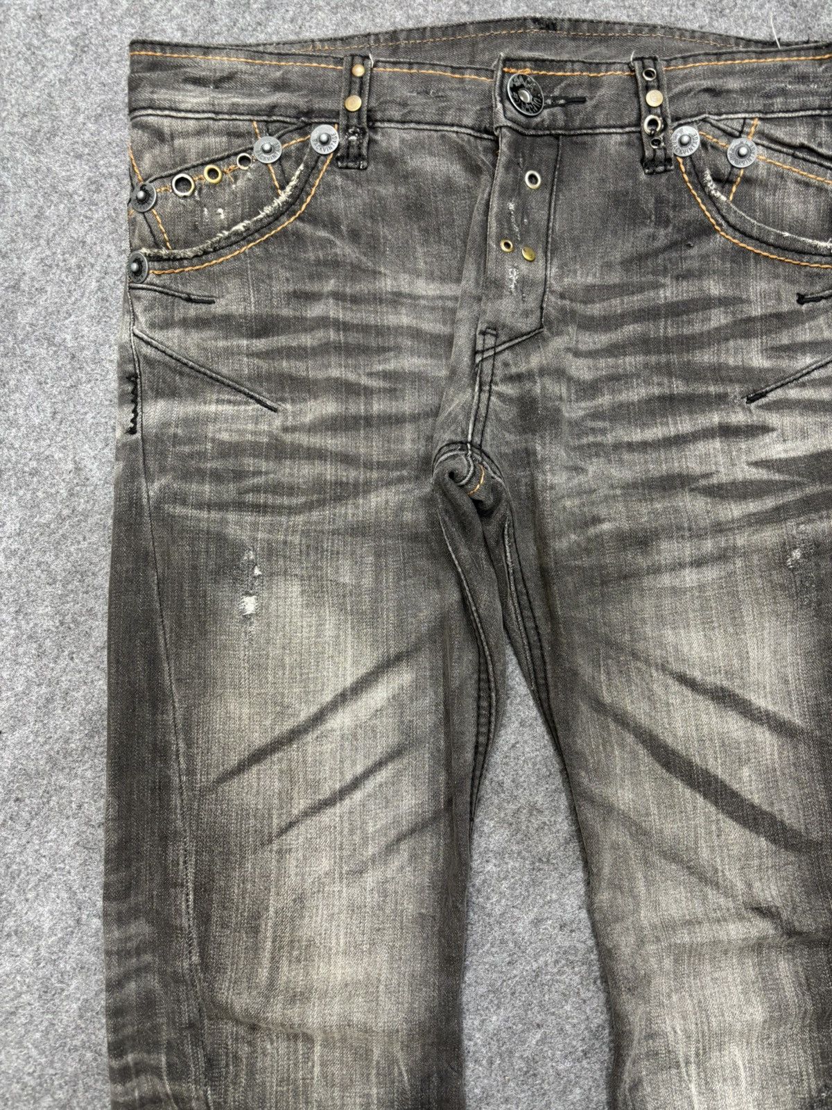 Japanese Brand 💥Twisted Leg💥Back Vtg Trim Co Sick Fades Mild Denim F668 Size US 34 / EU 50 - 4 Thumbnail