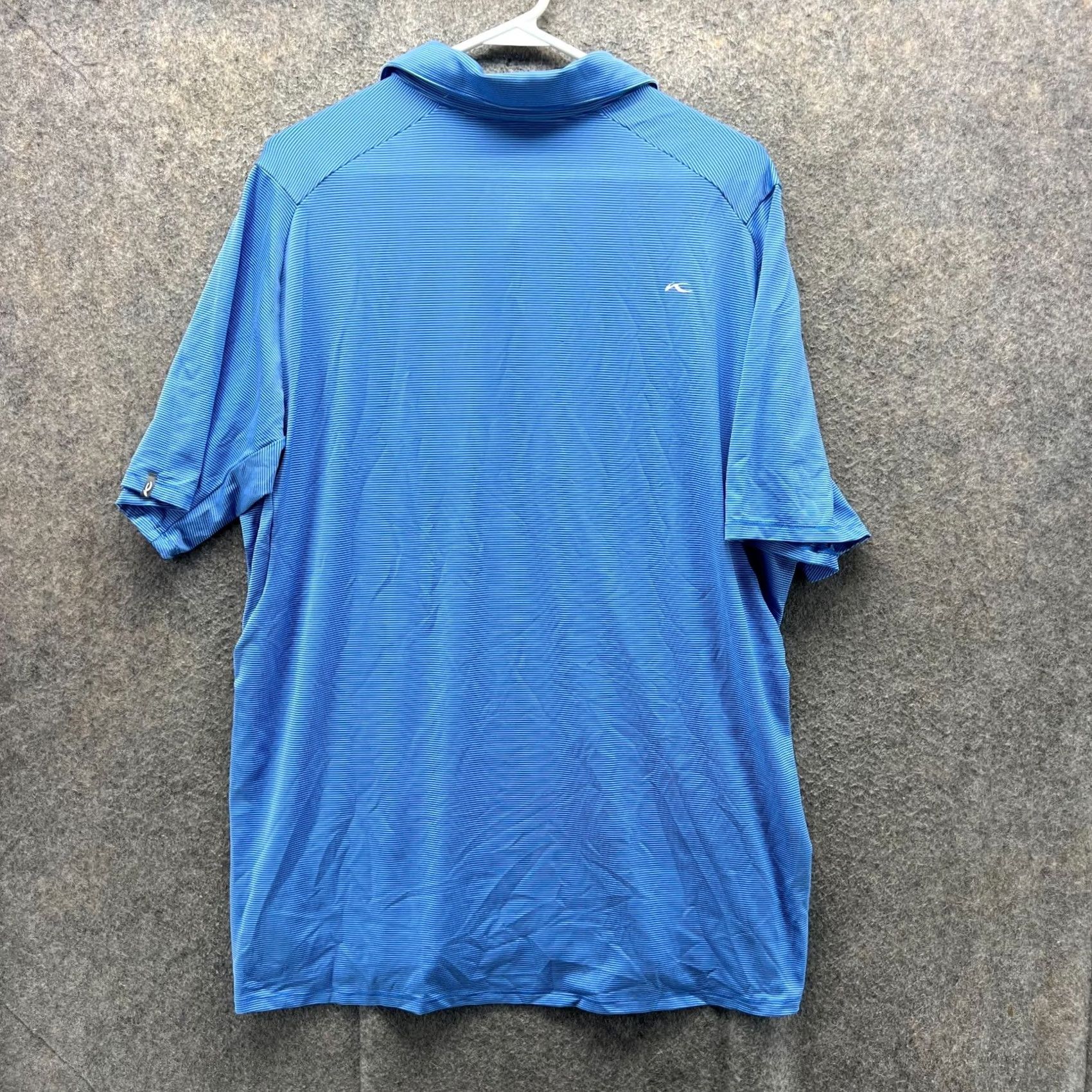 KJUS Kjus Polo Shirt Mens Large Blue Striped Knit UPF 50 Golf Preppy Pattern Button Collar Short Sleeve Vintage: No Deg 0 Size 42R - 2 Thumbnail